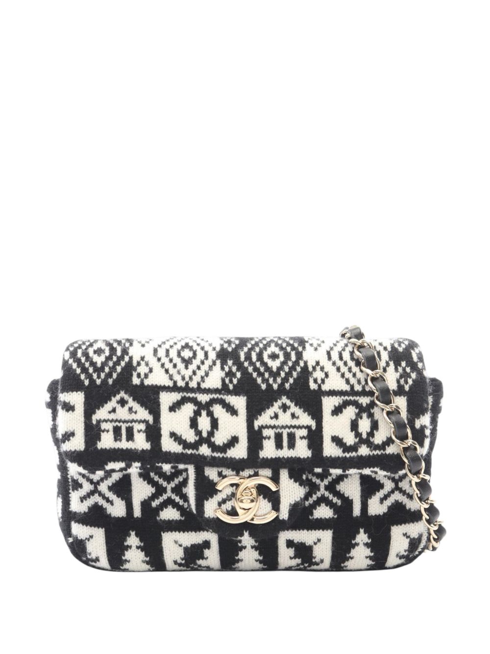 2019 CC Cashmere Knit Coco Neige Flap Bag shoulder bag