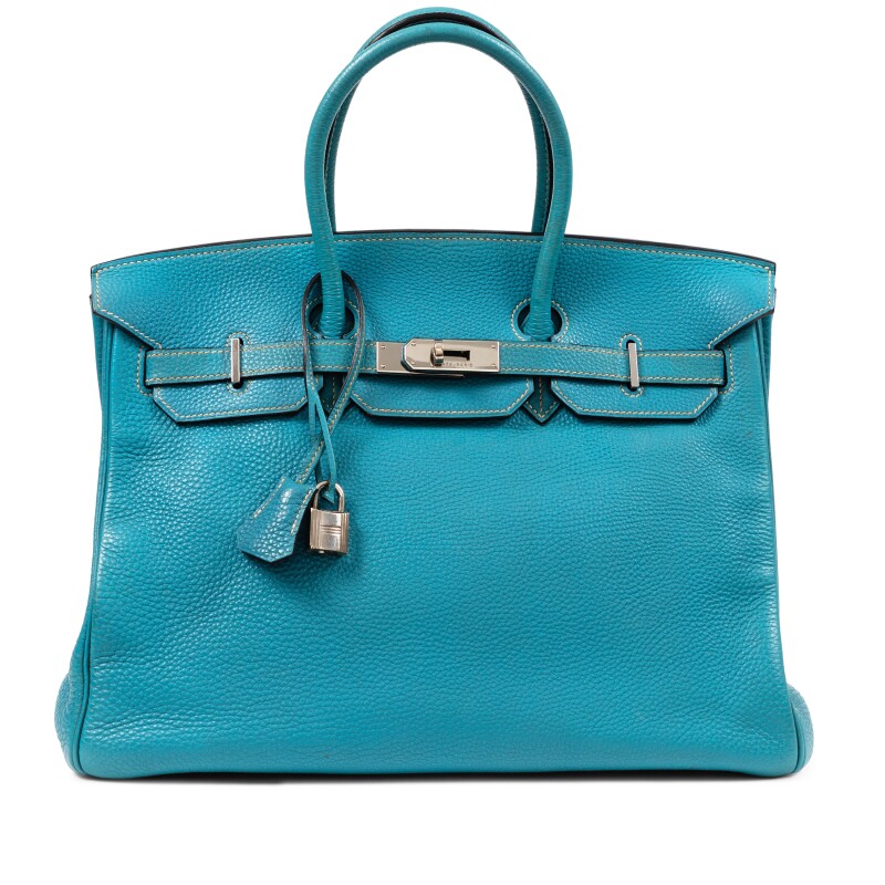 Hermes Blue Jean Togo Birkin 35 Palladium Hardware, 2005