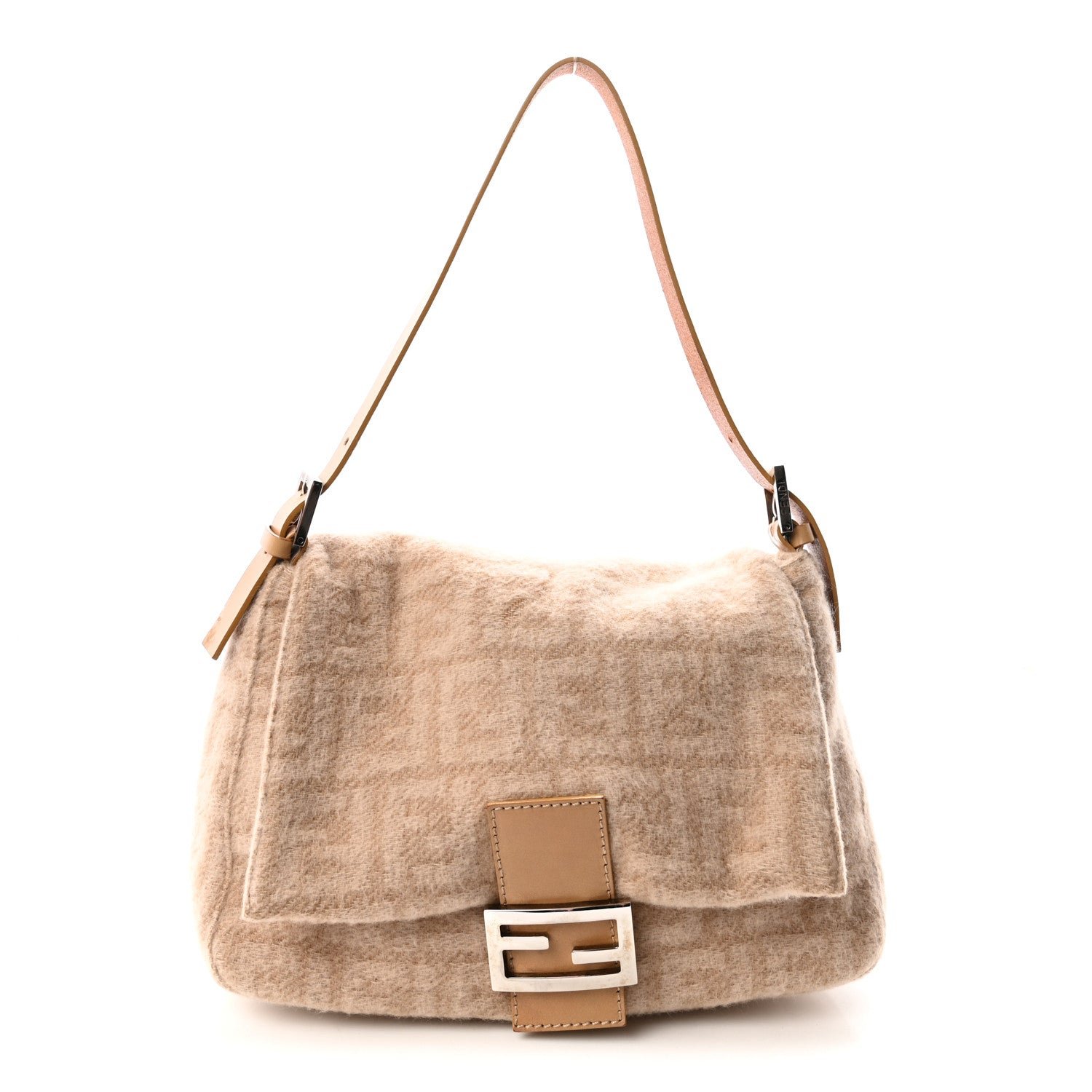 Fendi Wool Zucca Mama Baguette Beige