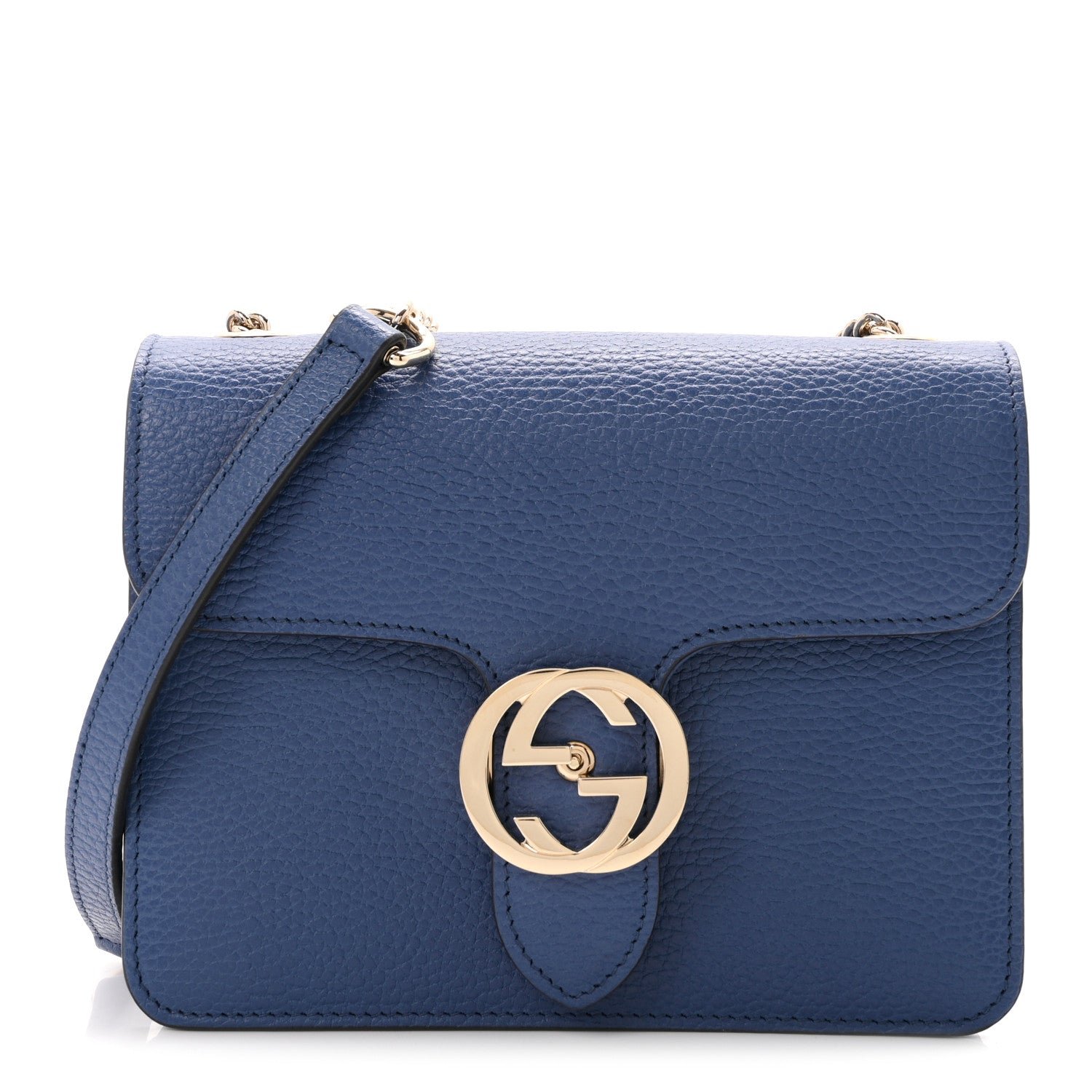 Gucci Dollar Calfskin Small Interlocking G Shoulder Bag Caspian