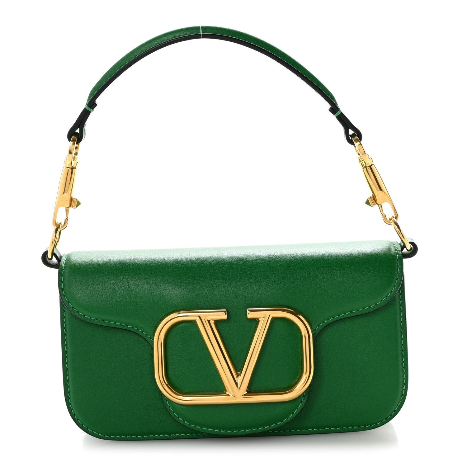Calfskin Vlogo Small Loco Shoulder Bag Gea Green