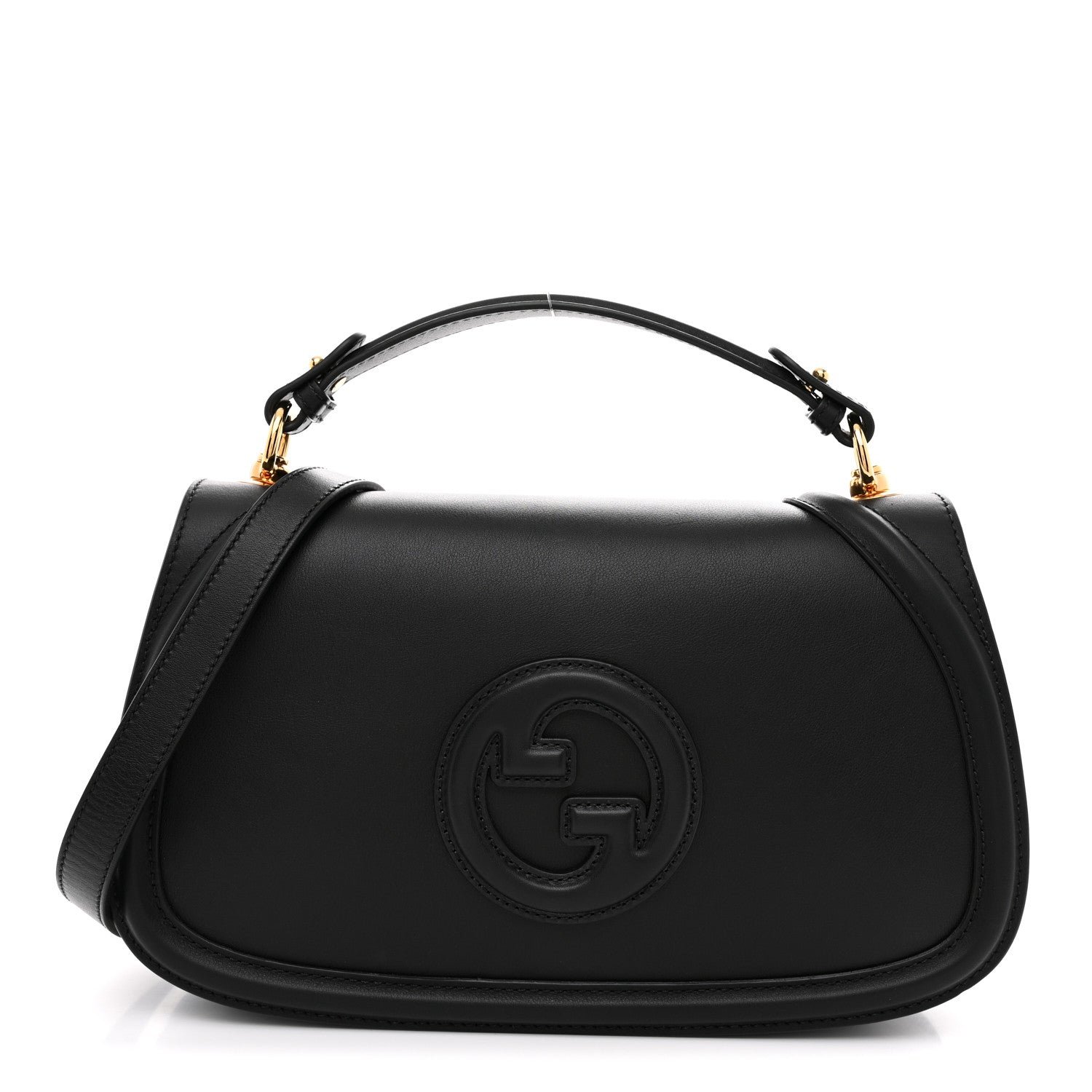 Gucci Calfskin Large Blondie Top Handle Bag Black