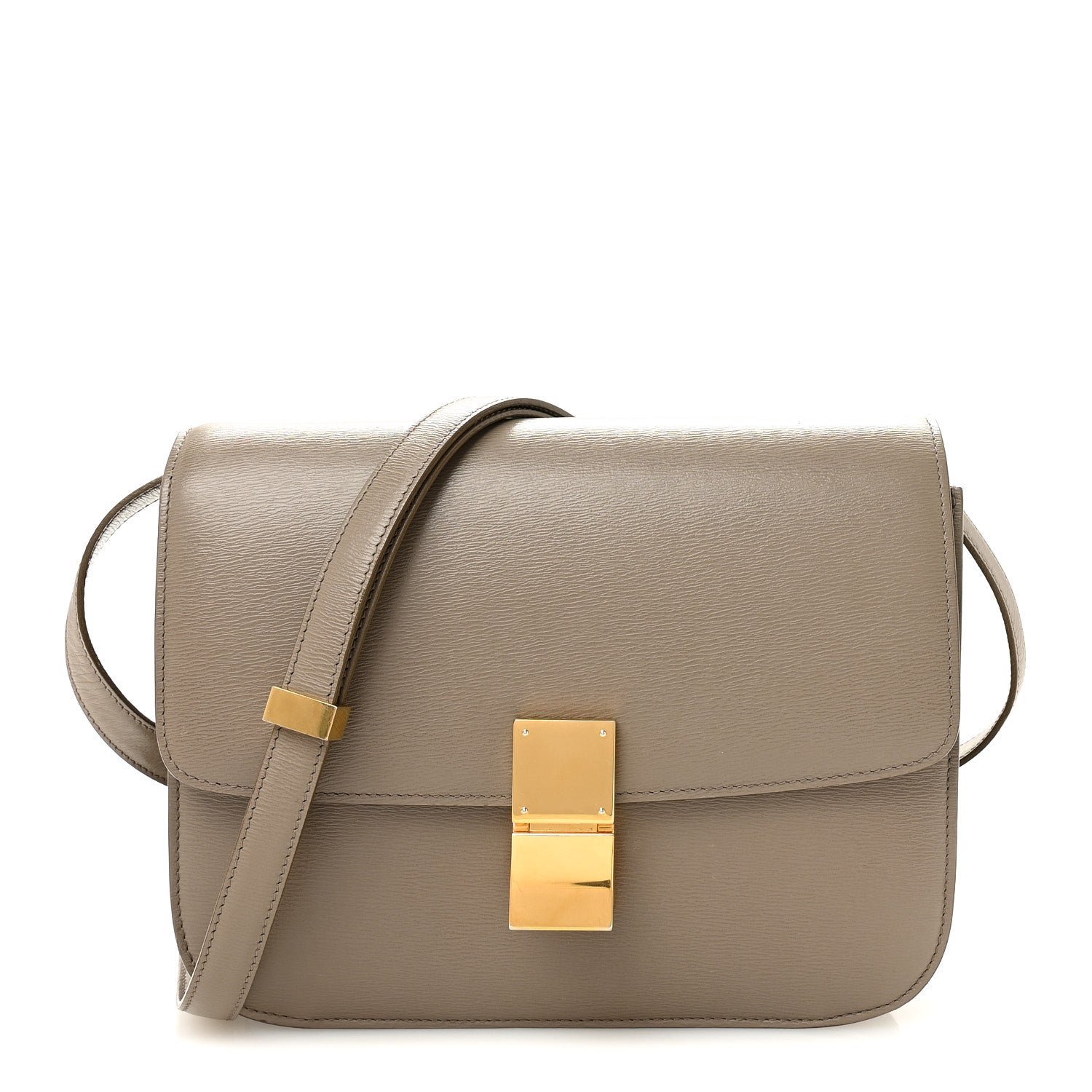 Celine Liege Calfskin Medium Classic Box Flap Bag Souris
