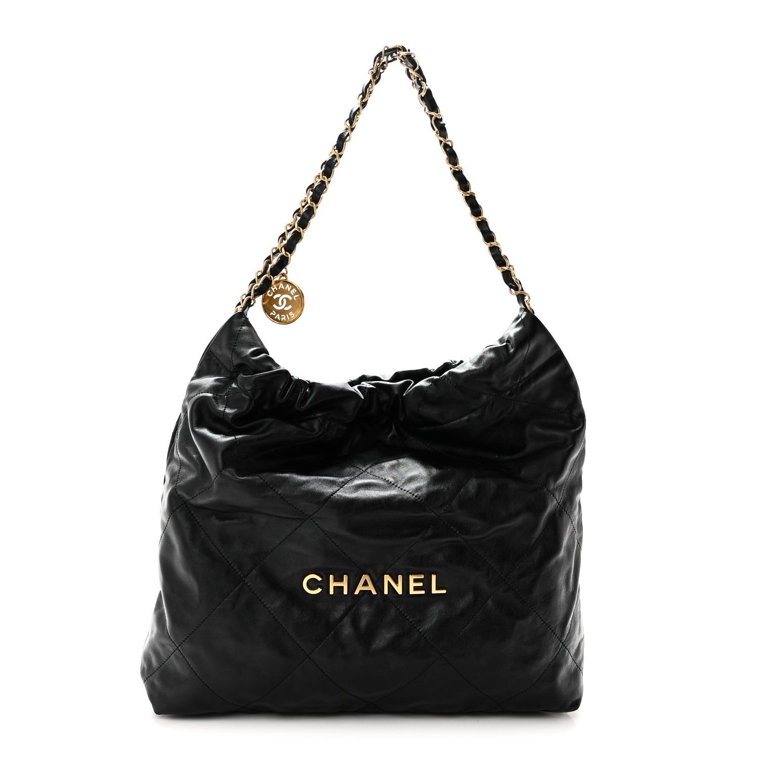 Chanel Shiny Calfskin Quilted Chanel 22 Black
