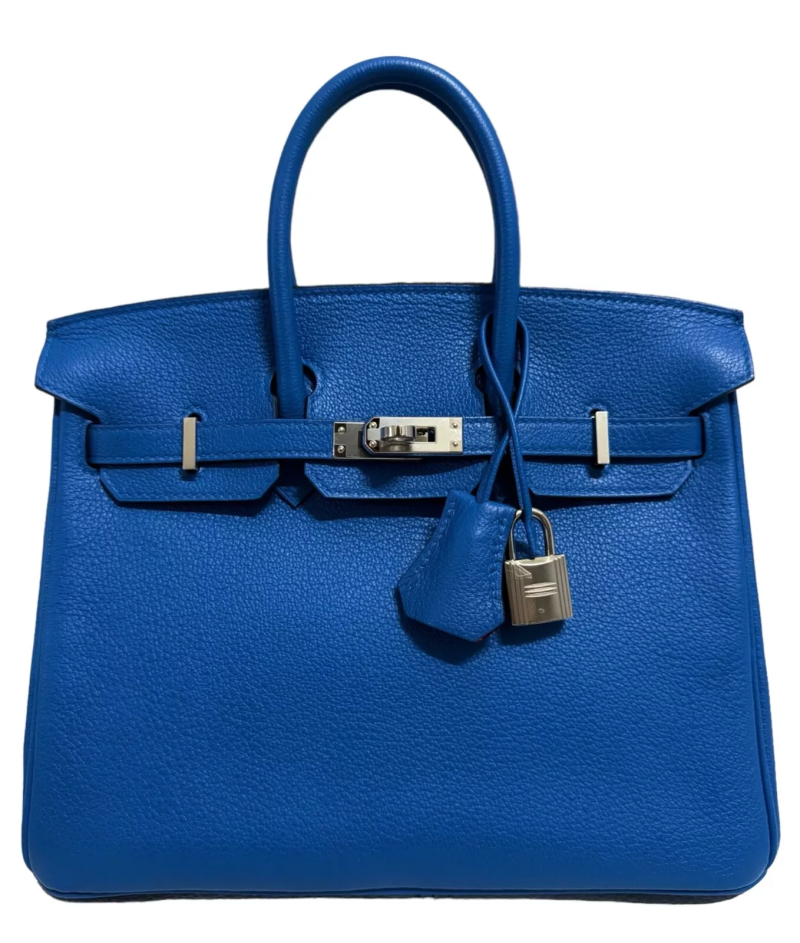 Hermes Bleu Zellige and Capucine Togo Verso Birkin 25 Palladium Hardware, 2021