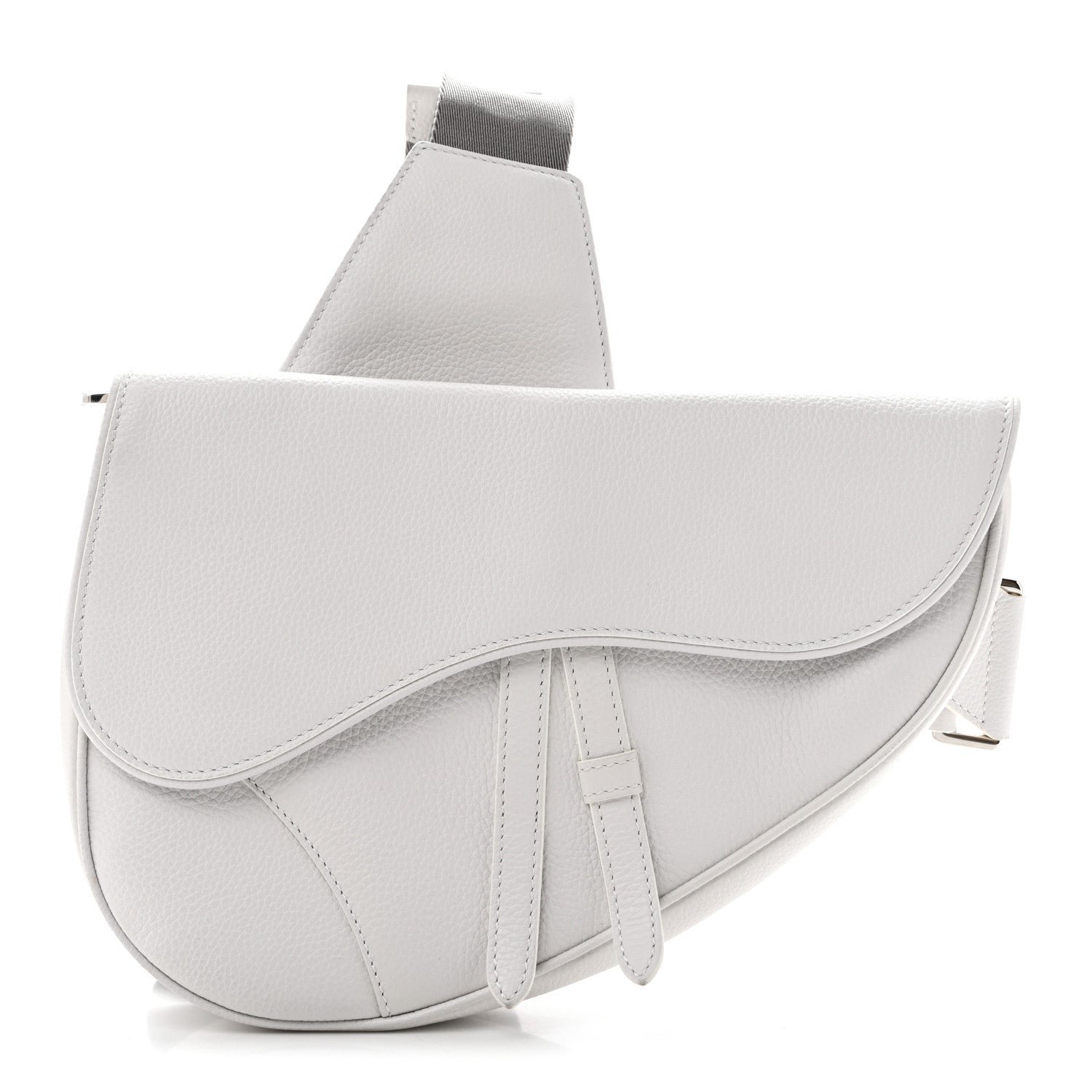 Christian Dior Grained Calfskin Mens Saddle Bag Latte