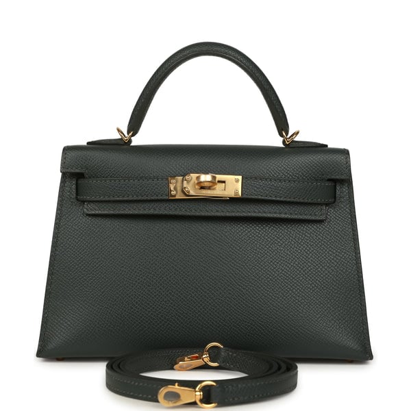 Hermes Hermes Kelly Sellier 20 Vert Mangrove Epsom Gold Hardware