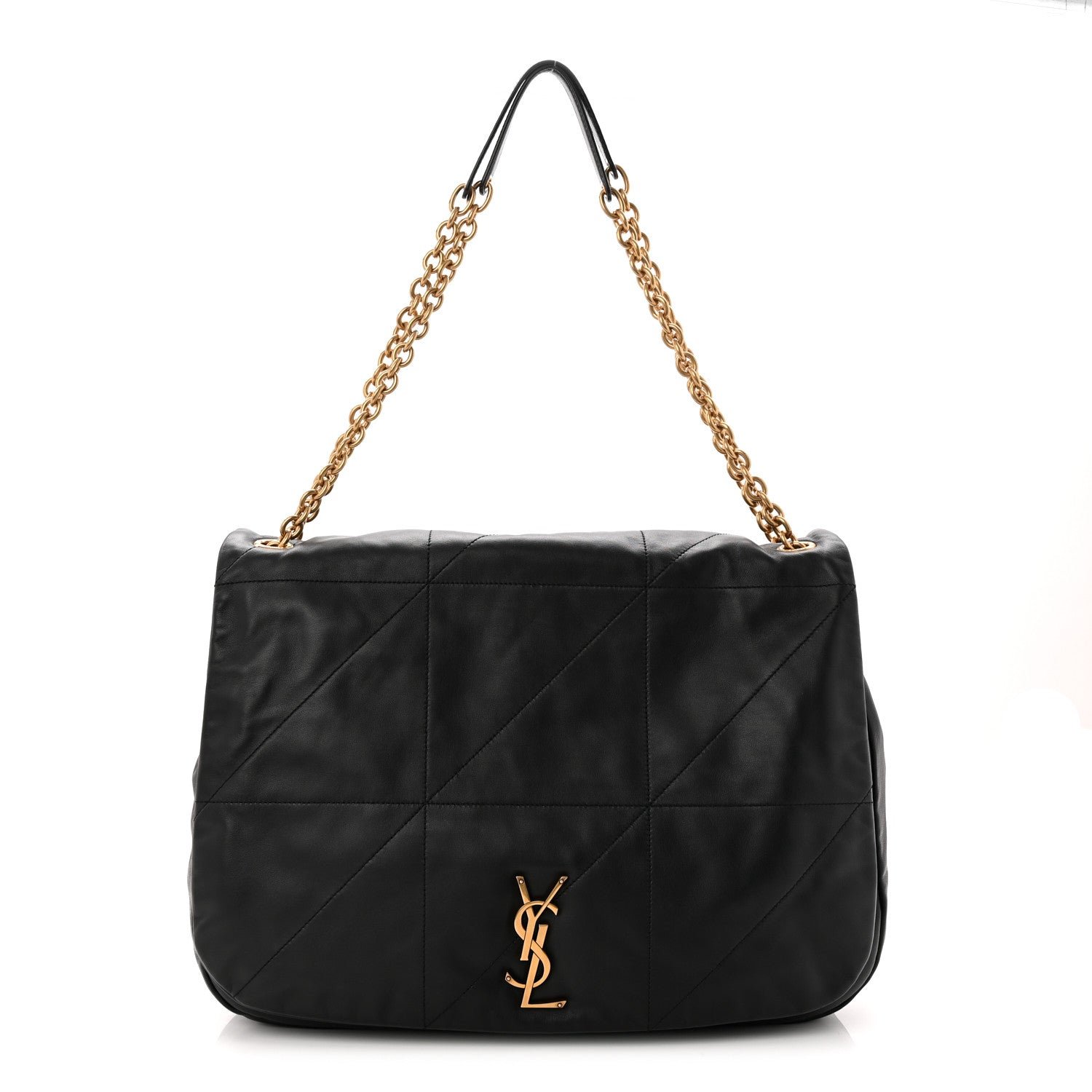 Saint Laurent Lambskin Matelasse Monogram Large Jamie 4.3 Black