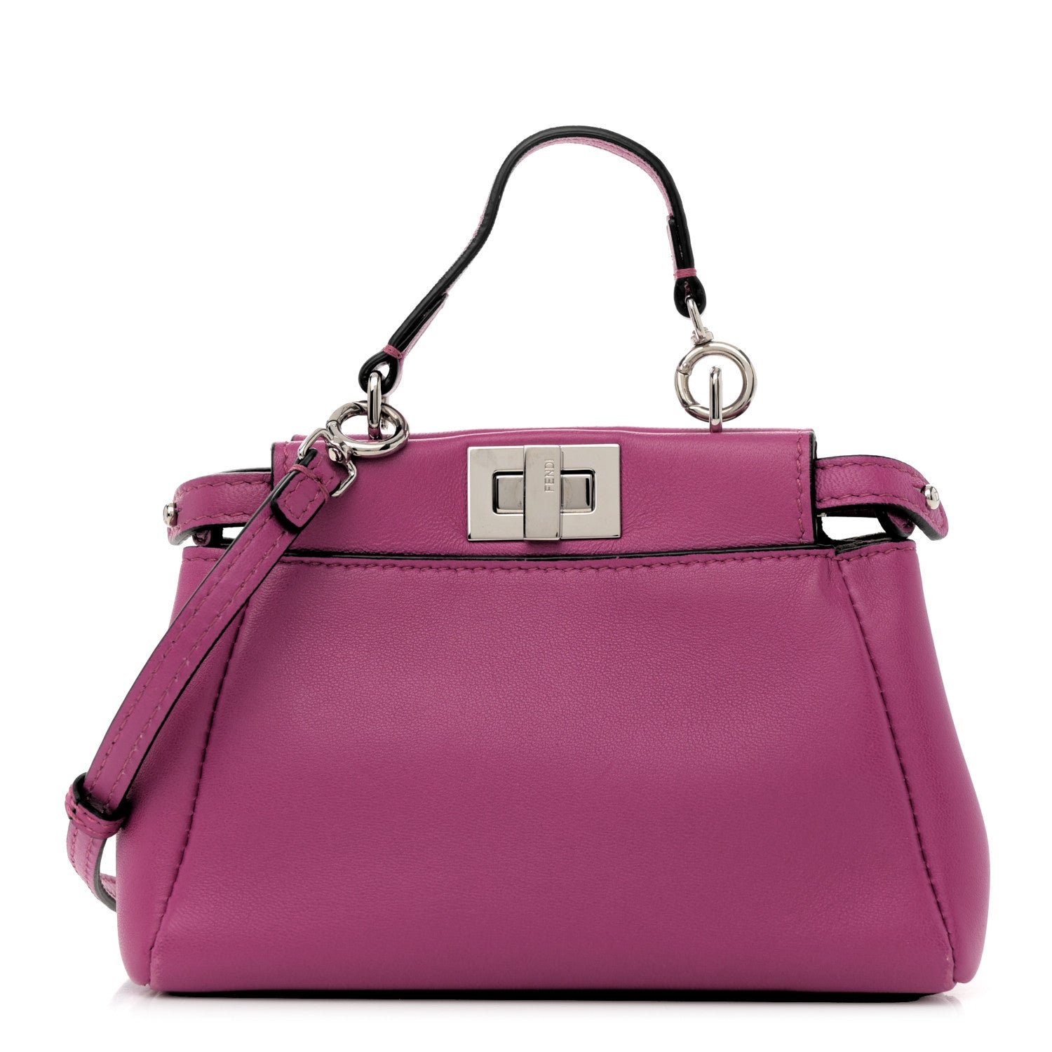 Fendi Nappa Nano Peekaboo Satchel Magenta
