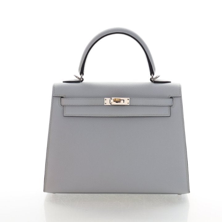 Hermes Gris Platine Epsom Sellier Kelly 25