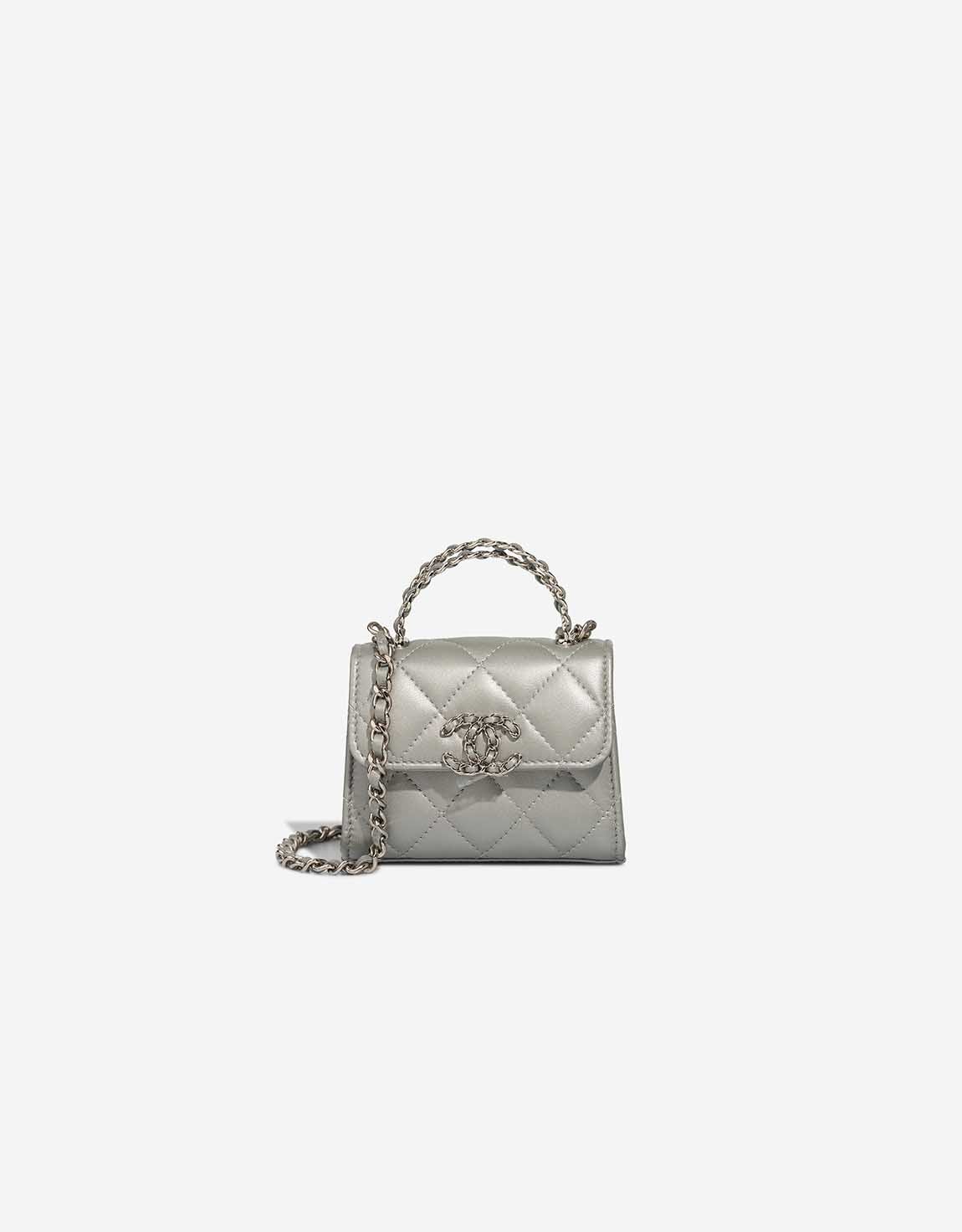 Chanel 
		Timeless Handle Micro Lamb Silver    