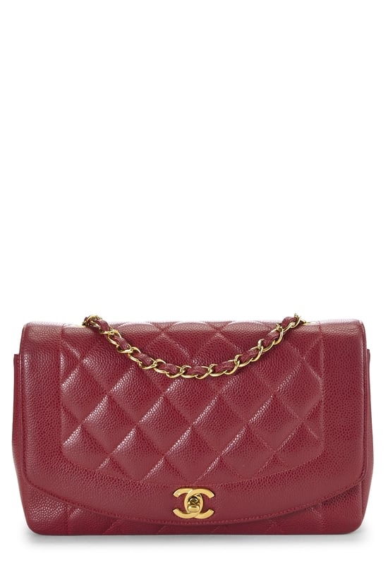 Red Quilted Caviar Classic Flap Medium