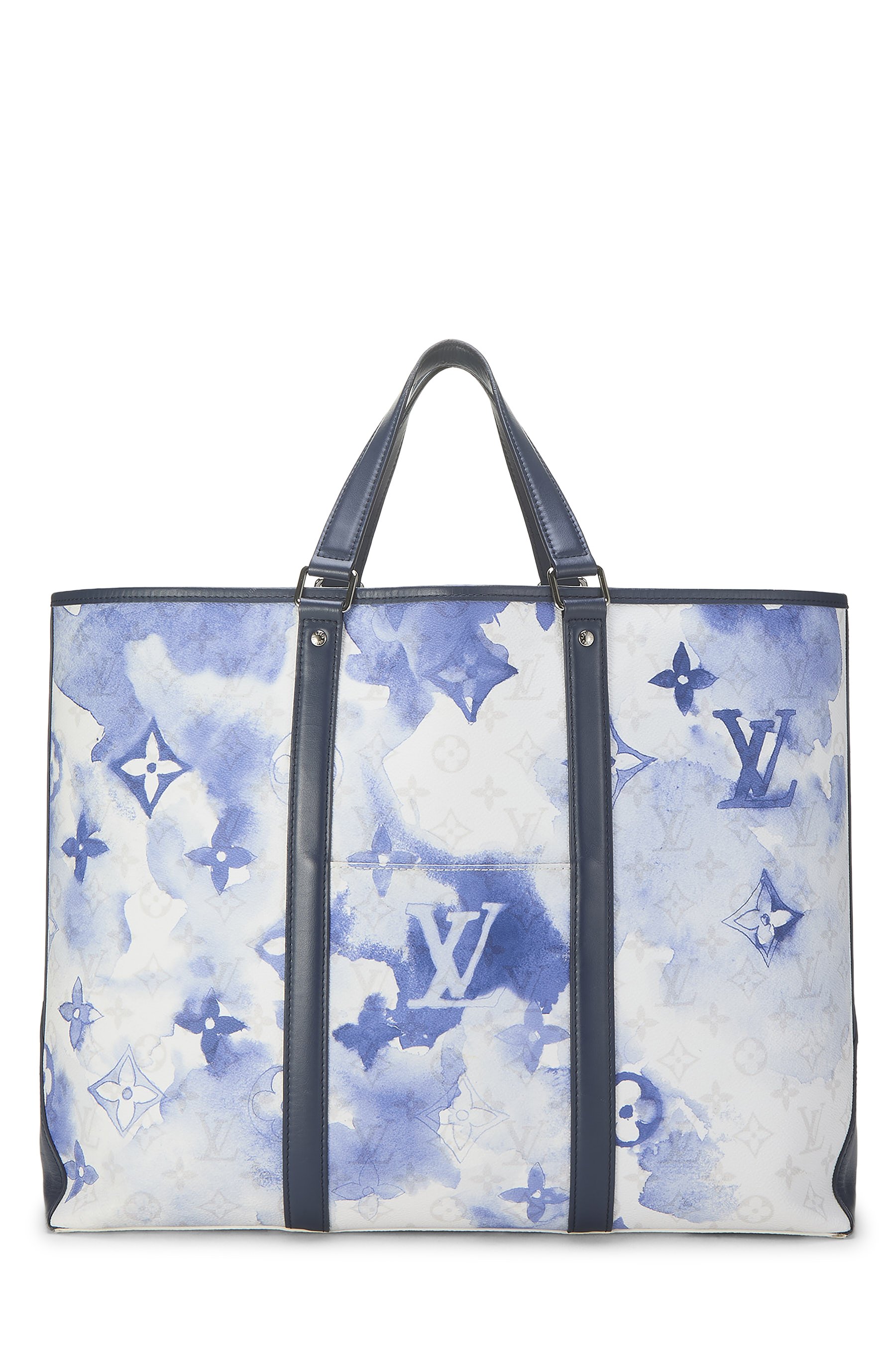 Blue Watercolor Monogram New Tote GM