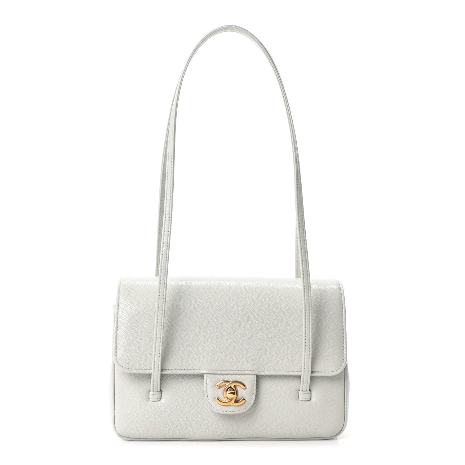 Chanel Shiny Caviar Preppy Coco Small Flap  Light Green