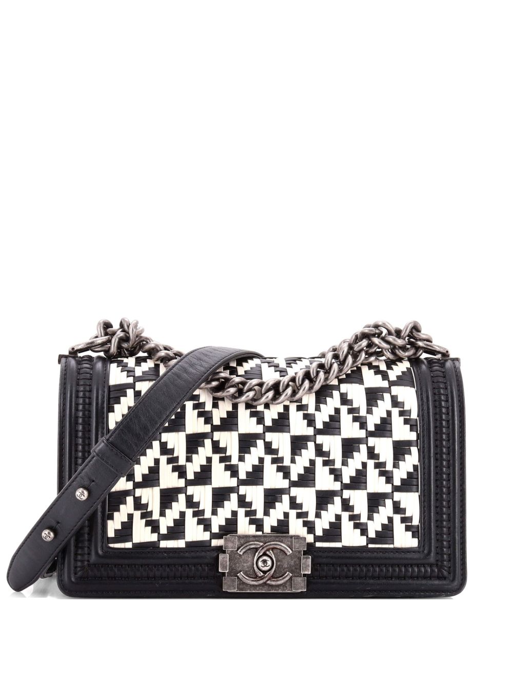 Boy Flap Bag Woven Calfskin Old Medium shoulder bag