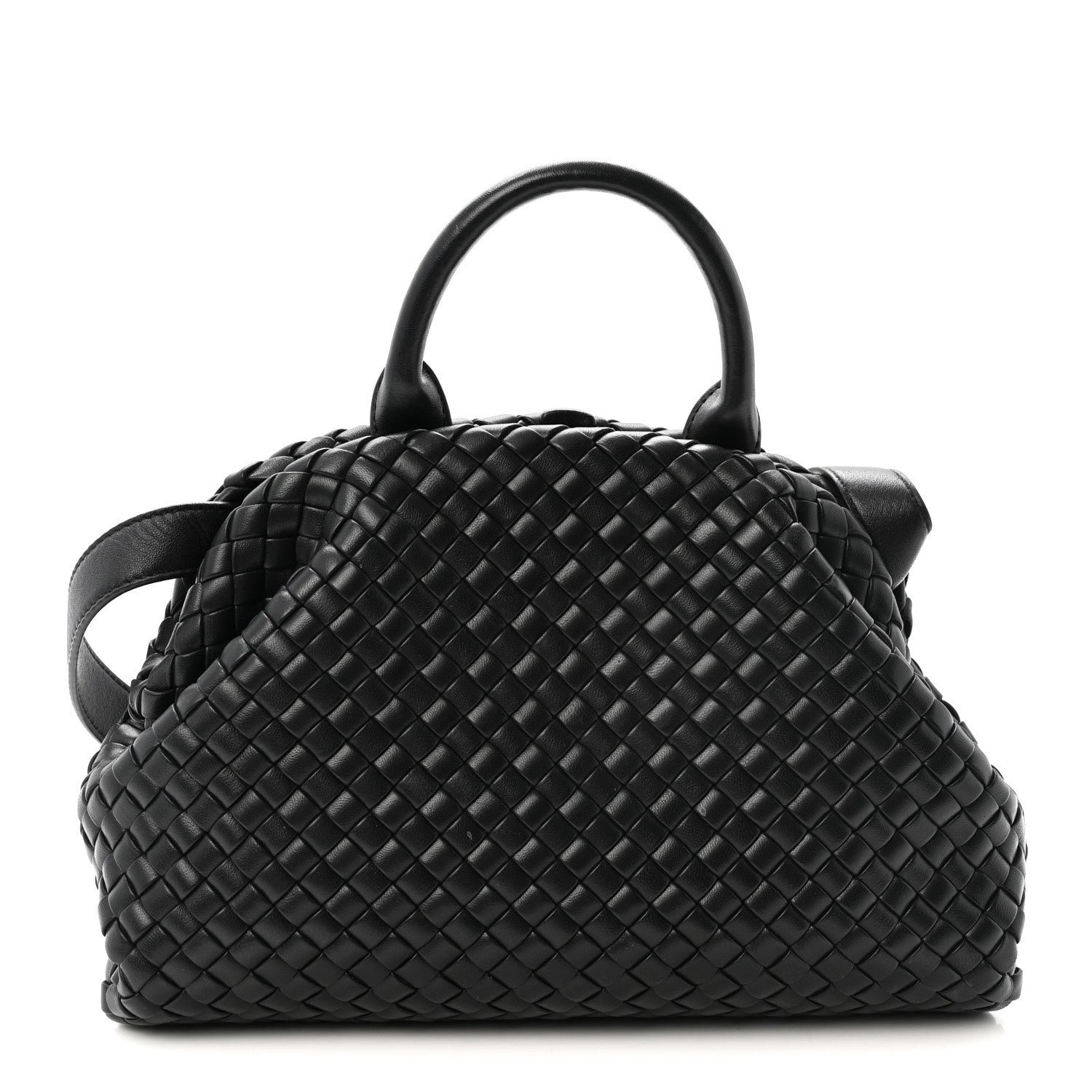 Bottega Veneta Nappa Intrecciato Padded Small The Top Handle Tote Bag Black