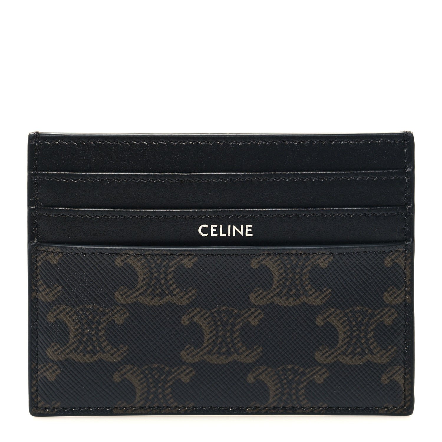Celine Triomphe Canvas Card Holder Tan