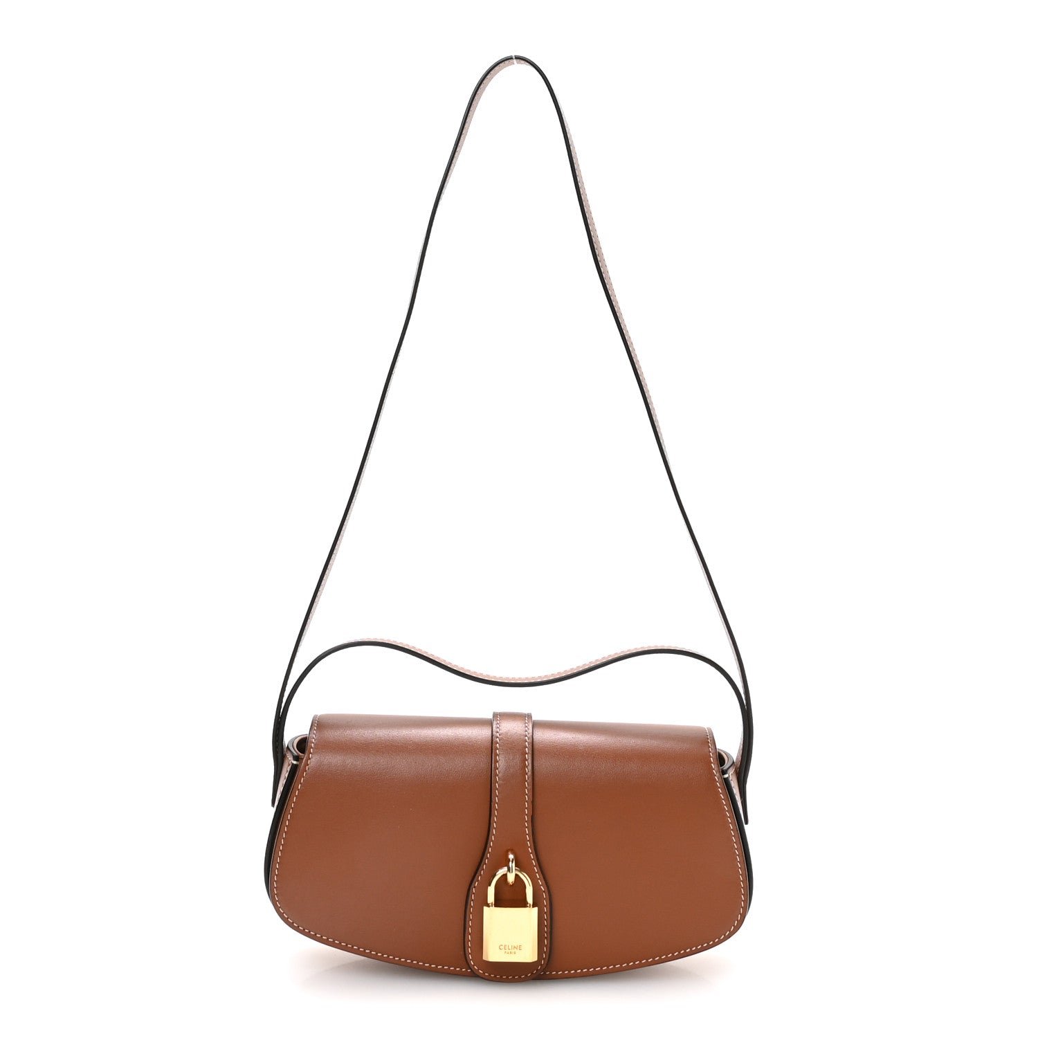 Celine Smooth Calfskin Tabou Clutch On Strap Tan