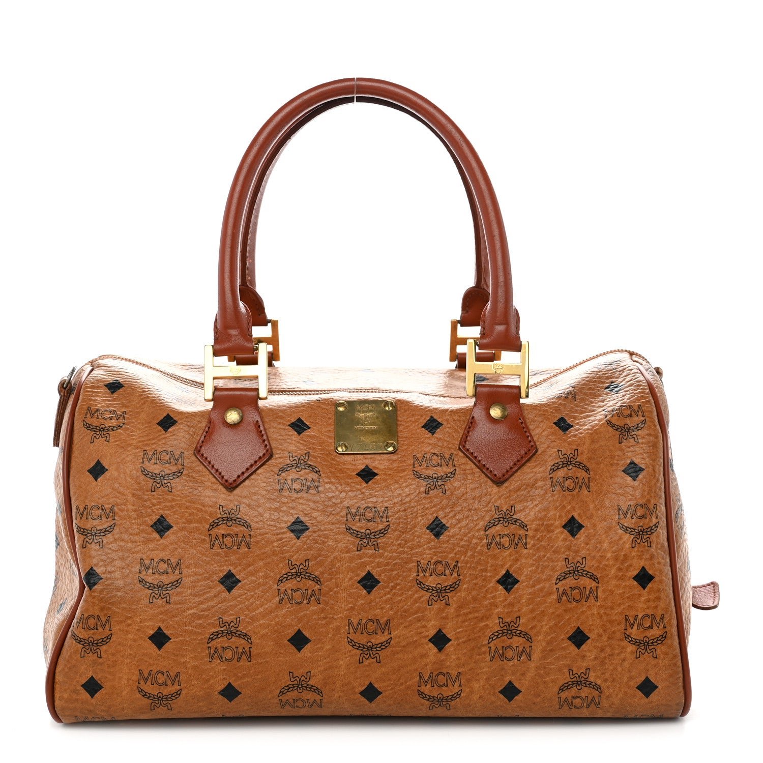 MCM MCM Visetos Essential Boston Bag Cognac