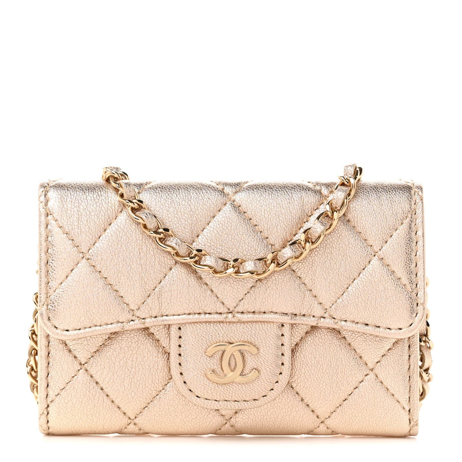 Chanel Metallic Lambskin Quilted Belt Bag Gold