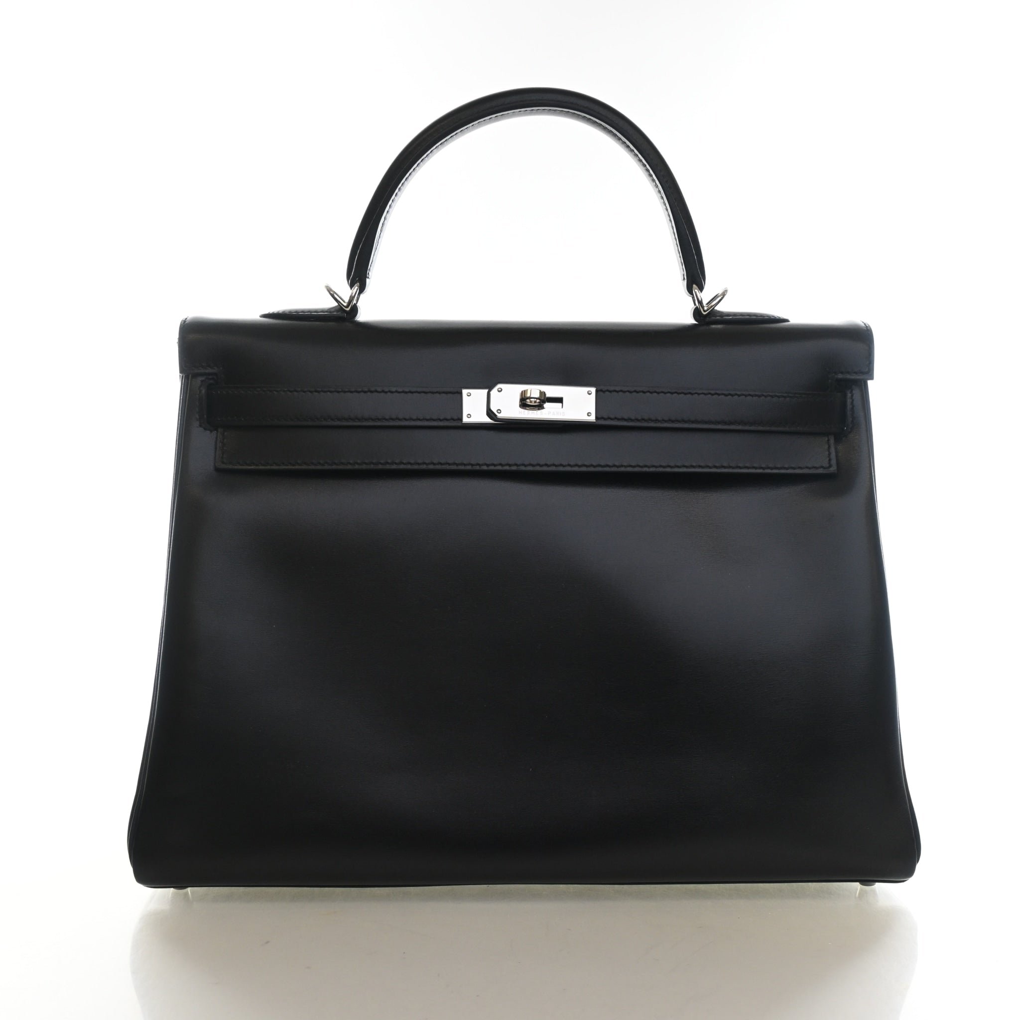 Hermes Noir Box Calf Kelly 35