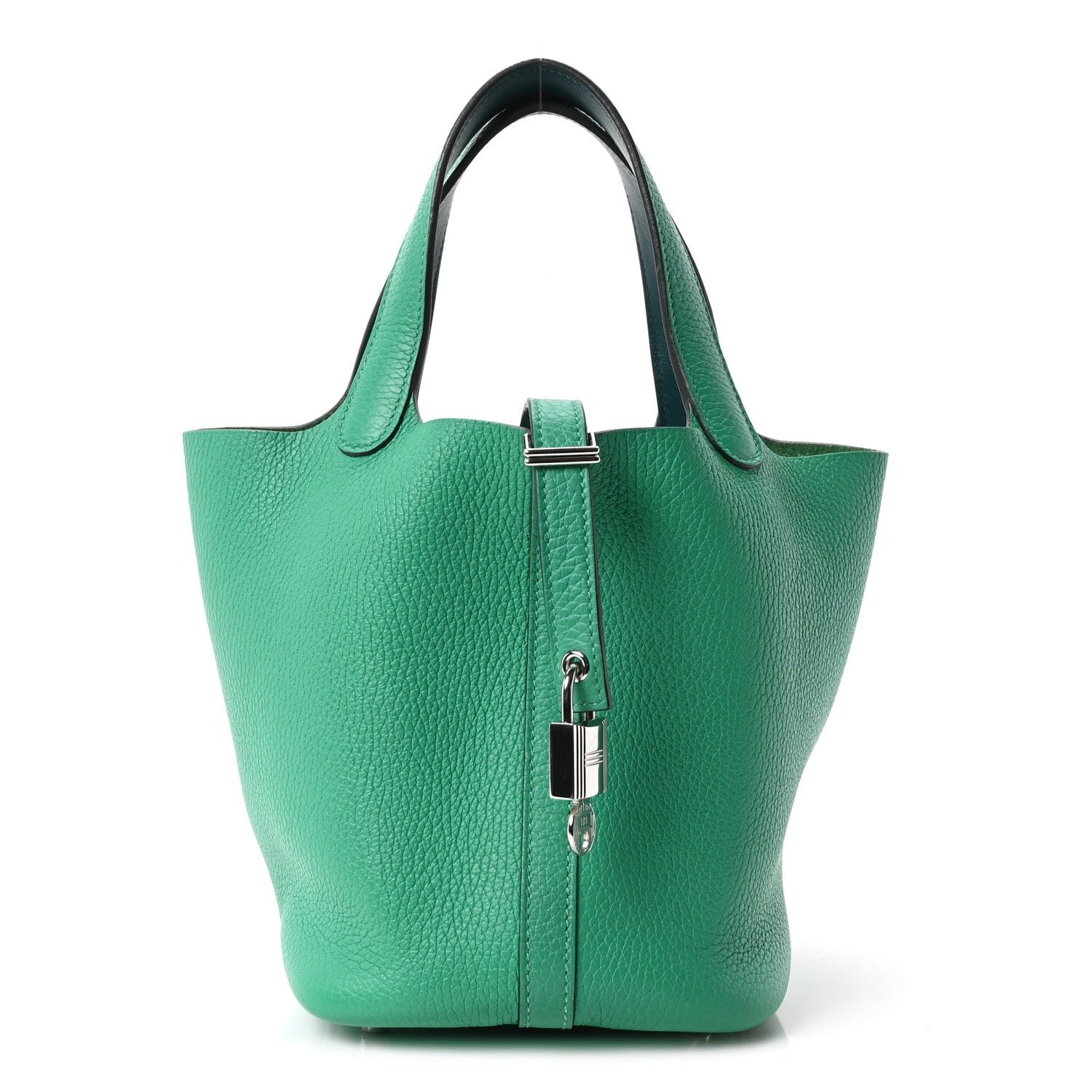 Hermes Hermes Taurillon Clemence Swift Eclat Picotin Lock 18 MM Menthe Vert Bosphore