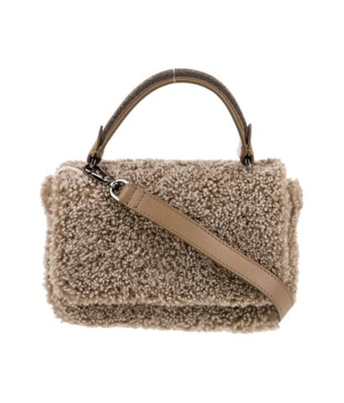 Brunello Cucinelli Cucinelli Shearling Top Handle Bag