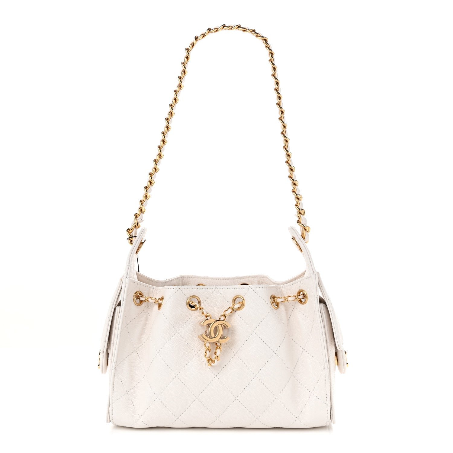 Chanel Caviar Quilted Mini Chanel 25 Handbag White