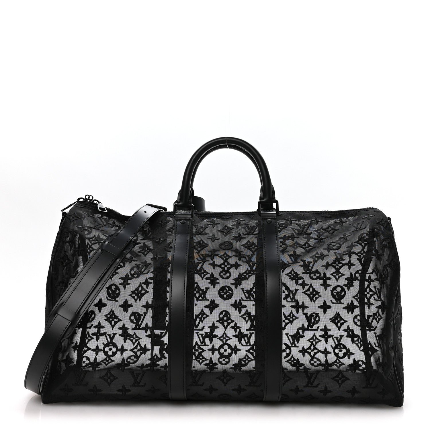 Louis Vuitton Monogram See Through Keepall Bandouliere 50 Black