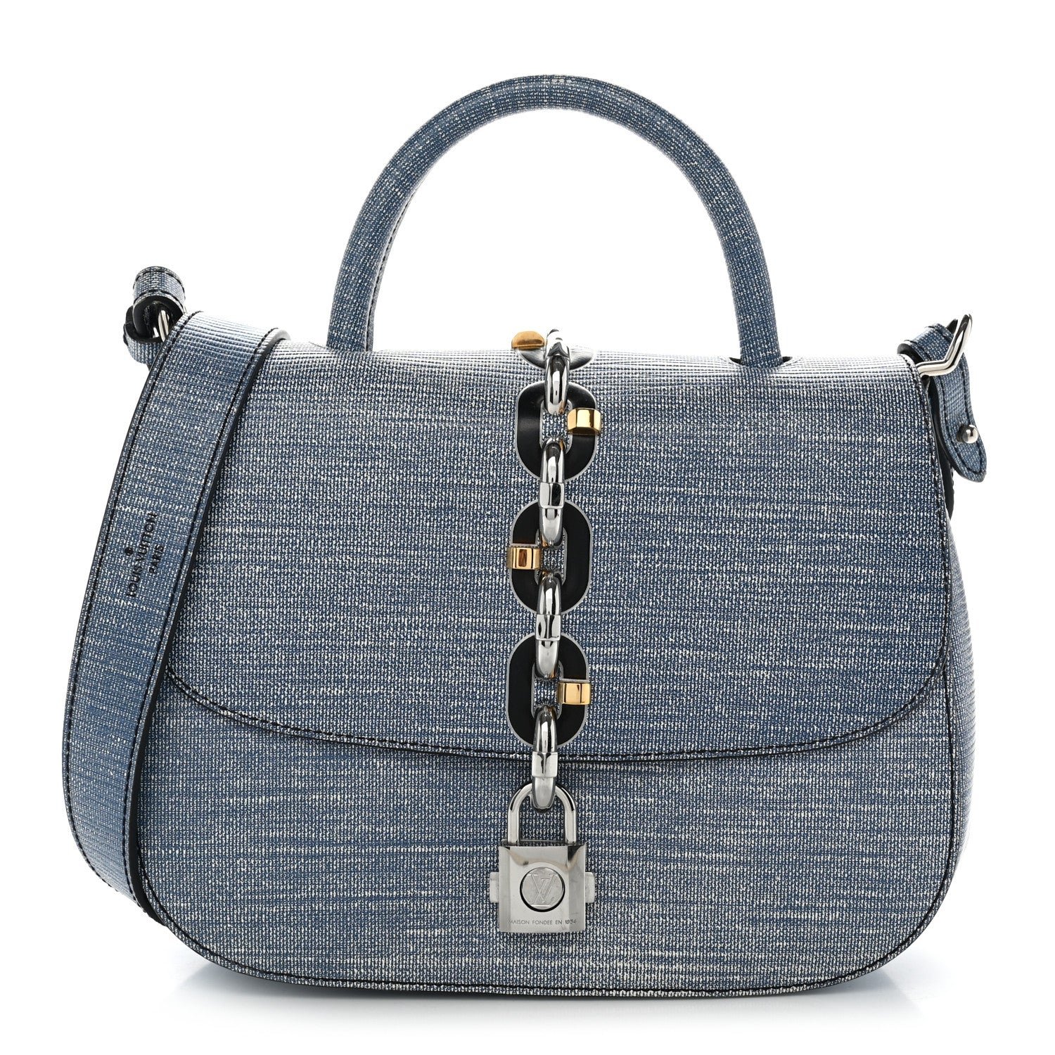 Louis Vuitton Epi Chain It Bag PM Blue Jean