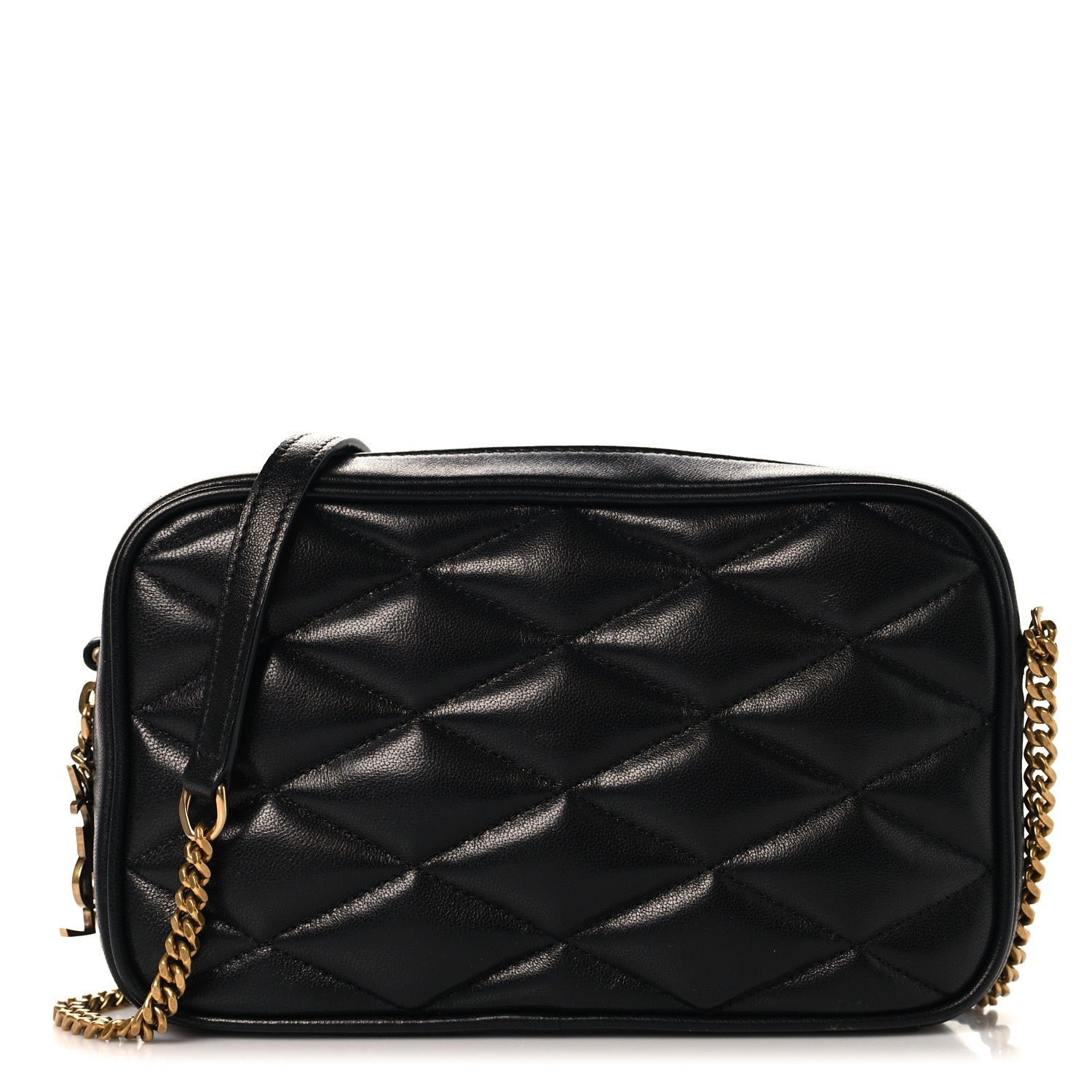 Saint Laurent Lambskin Quilted Mini Camera Bag Black