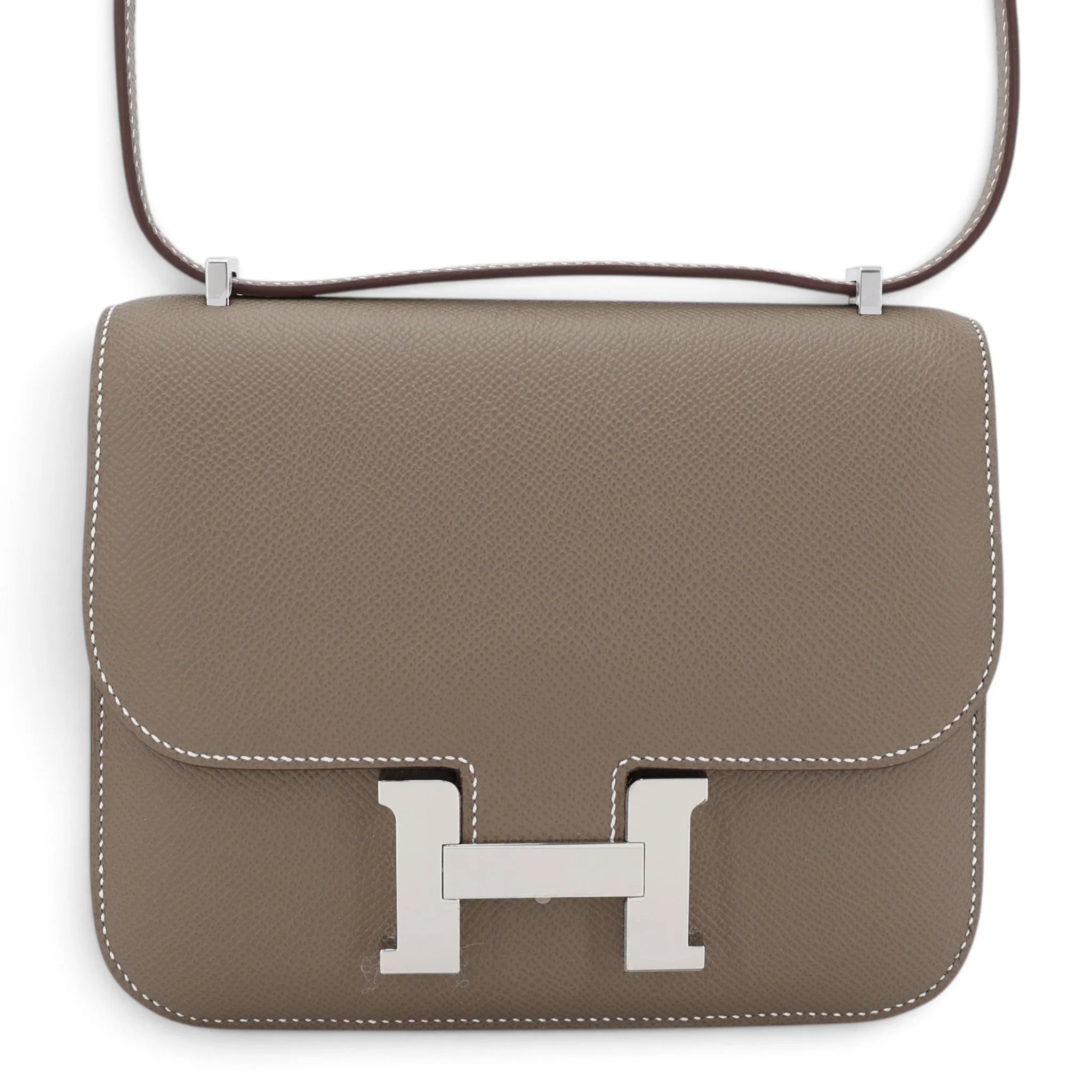 Brand New ( Rank N ) HERMÈS Constance Mini Etoupe (18) Epsom Palladium hardware G (2026)