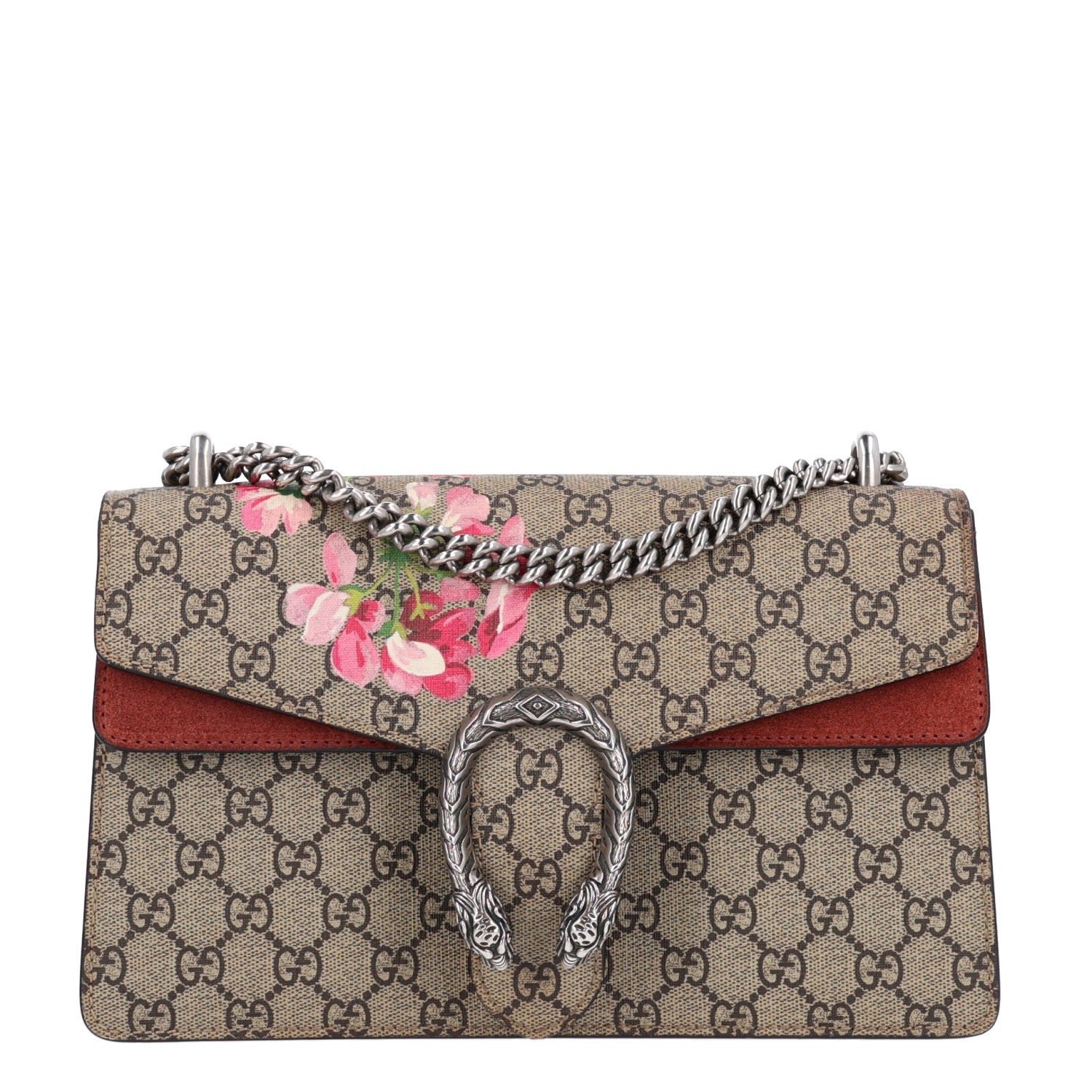 Gucci GG Supreme Monogram Blooms Small Dionysus Shoulder Bag Beige Multicolor Dry Rose