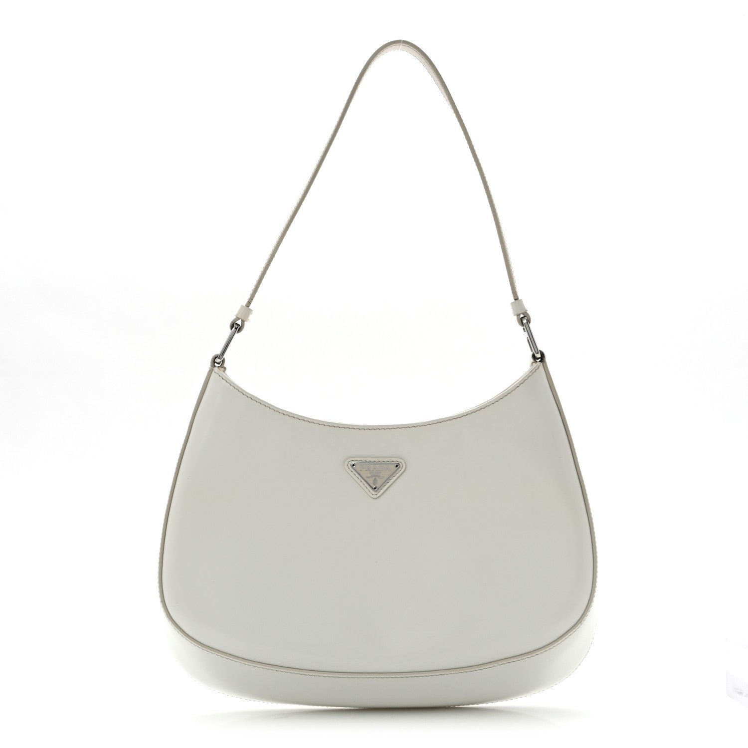 Prada Spazzolato Cleo Shoulder Bag White