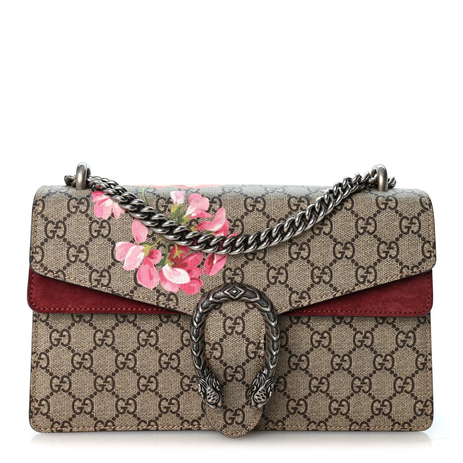 Gucci GG Supreme Monogram Blooms Small Dionysus Shoulder Bag Beige Multicolor Dry Rose
