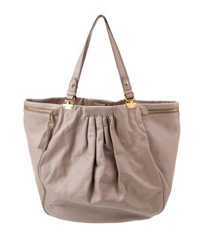 Miu Miu Miu Leather Gathered Tote
