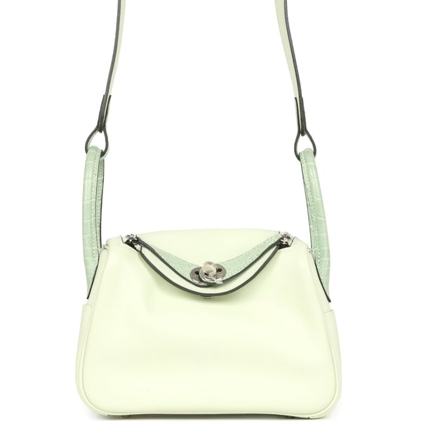 Hermes Hermes Mini Lindy Vert Fizz Swift and Matte Alligator Touch Palladium Hardware