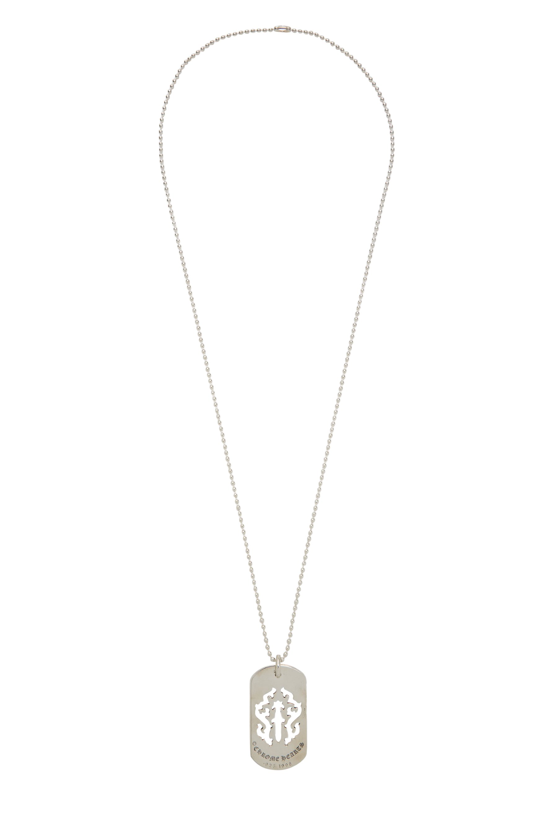 Sterling Silver Dagger Cutout Dog Tag Necklace
