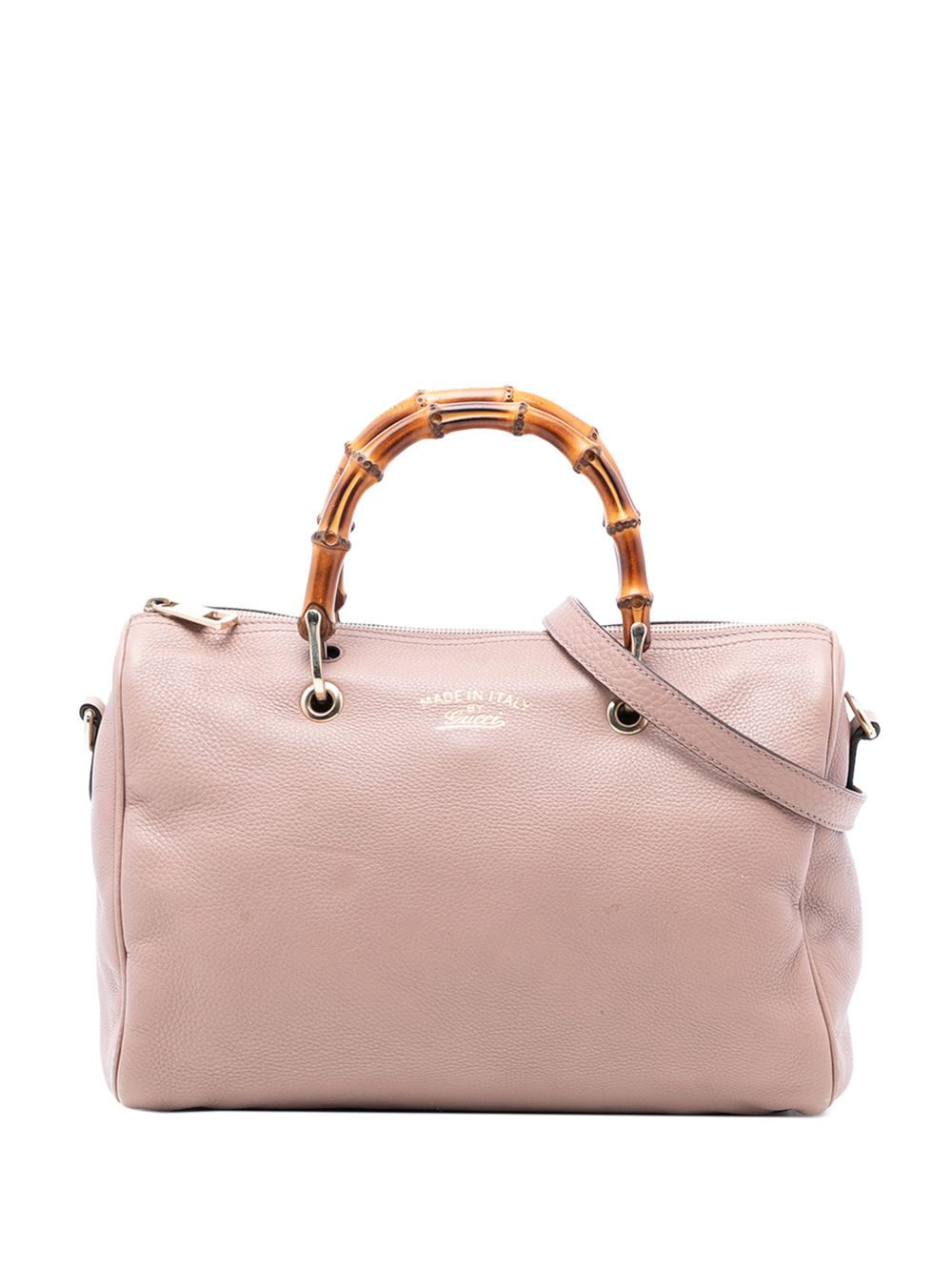 2016-2025 Medium Calfskin Bamboo Shopper Boston Bag satchel
