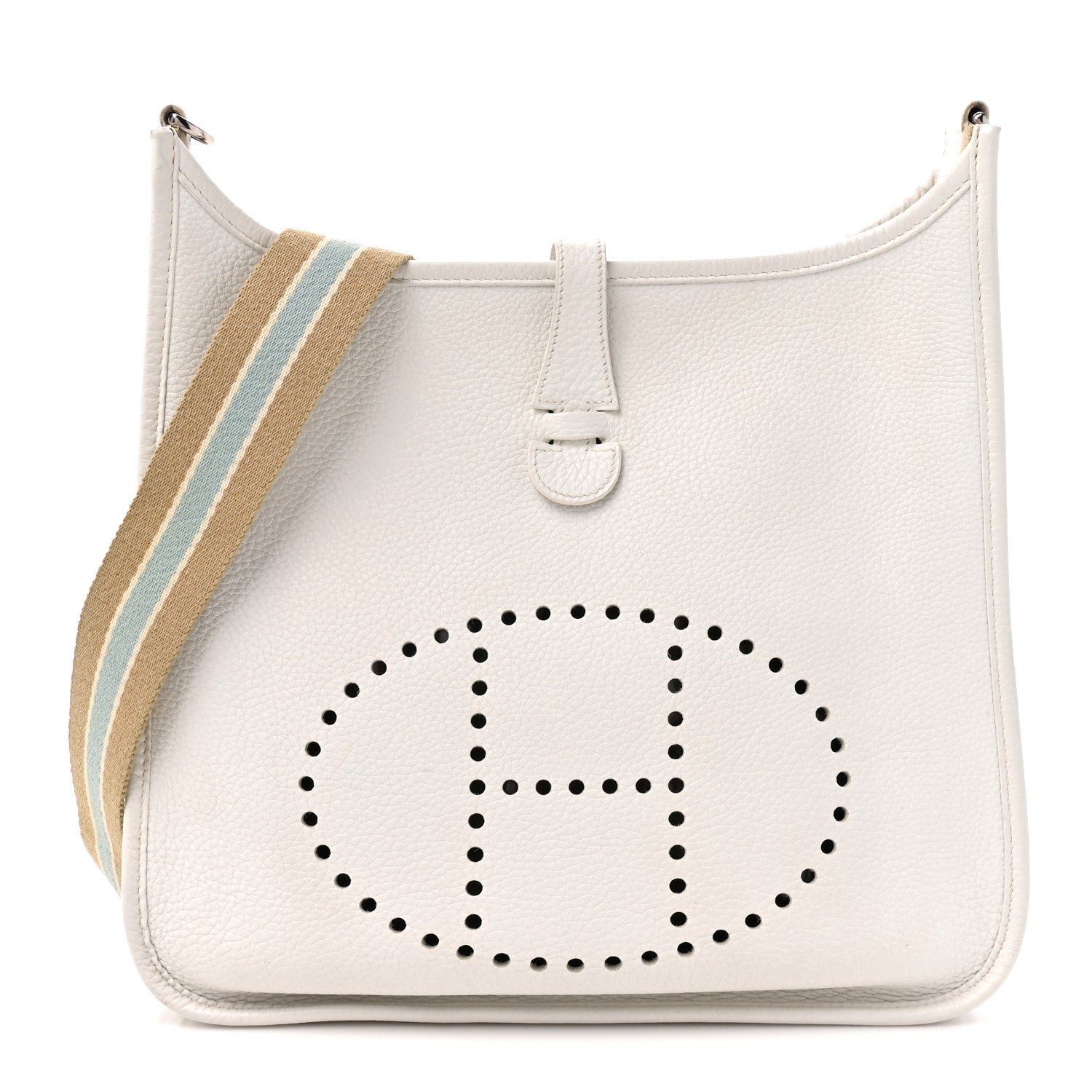 Hermes Taurillon Clemence Amazone Evelyne II PM White