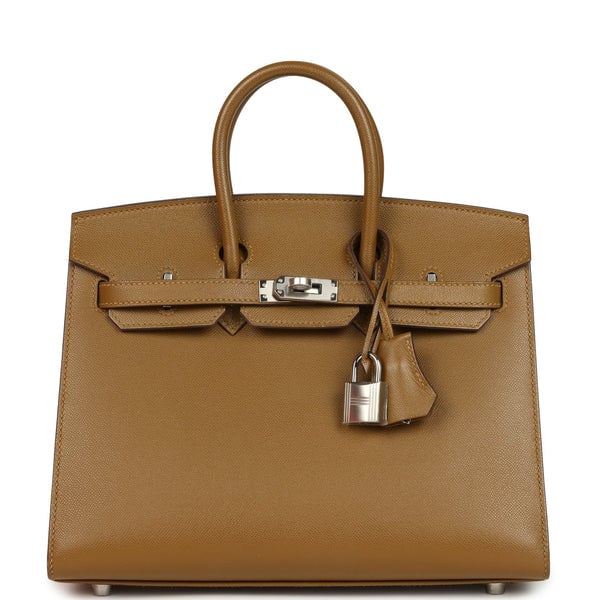 Hermes Pre-owned Hermes Birkin Sellier 25 Bronze Dore Madame Palladium Hardware