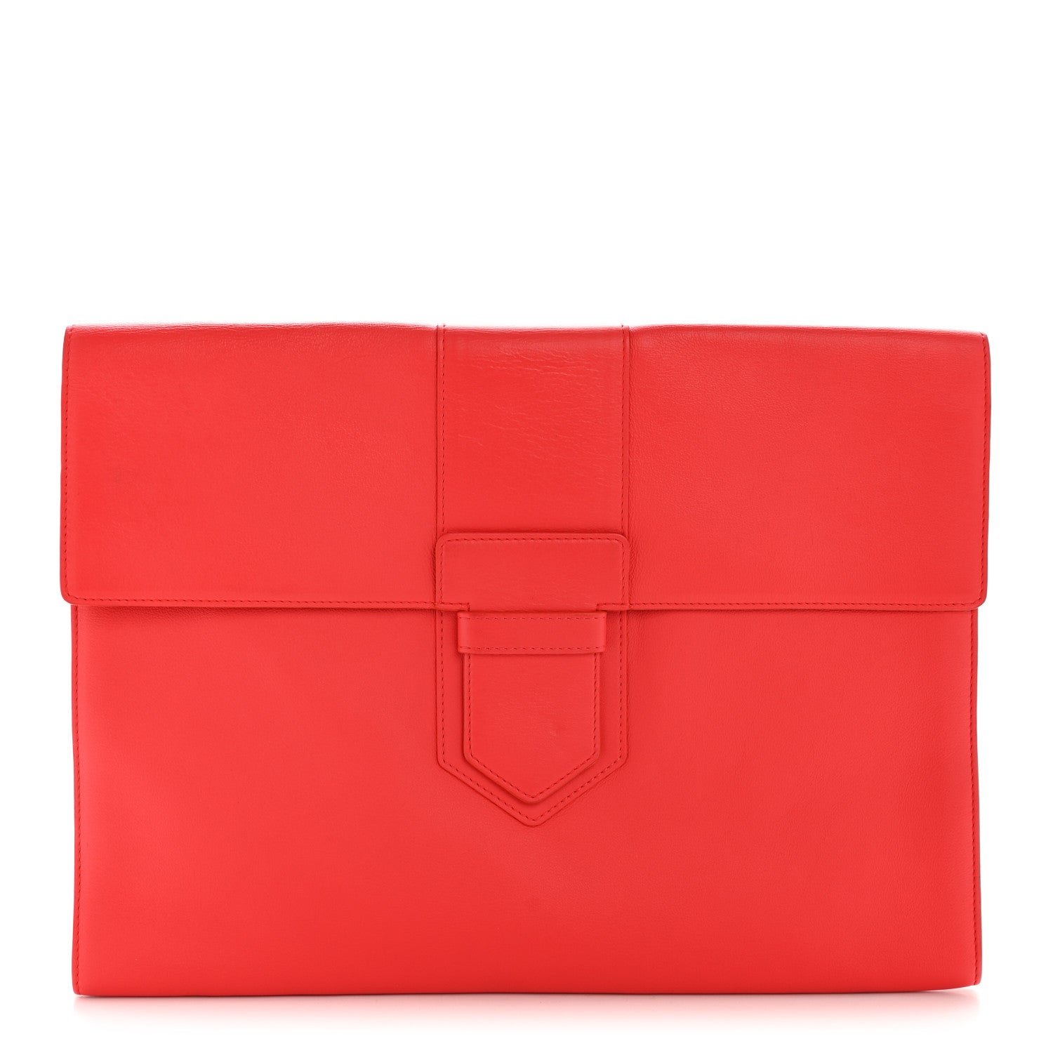Delvaux Taurillon Crispe Presse A5 Pouch Red
