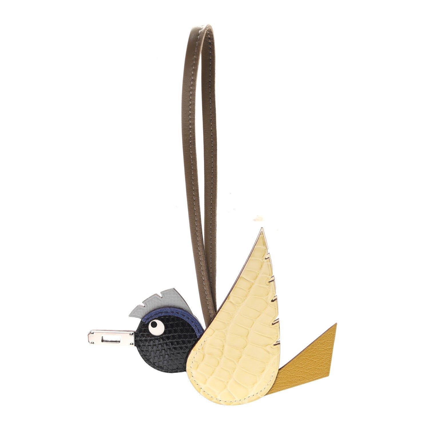 Hermes Epsom Chevre Mysore Swift Alligator Lizard Birdy Bag Charm Jaune Ambre Vanille Gris Fonce Bleu Saphir Bleu Glacier Etoupe