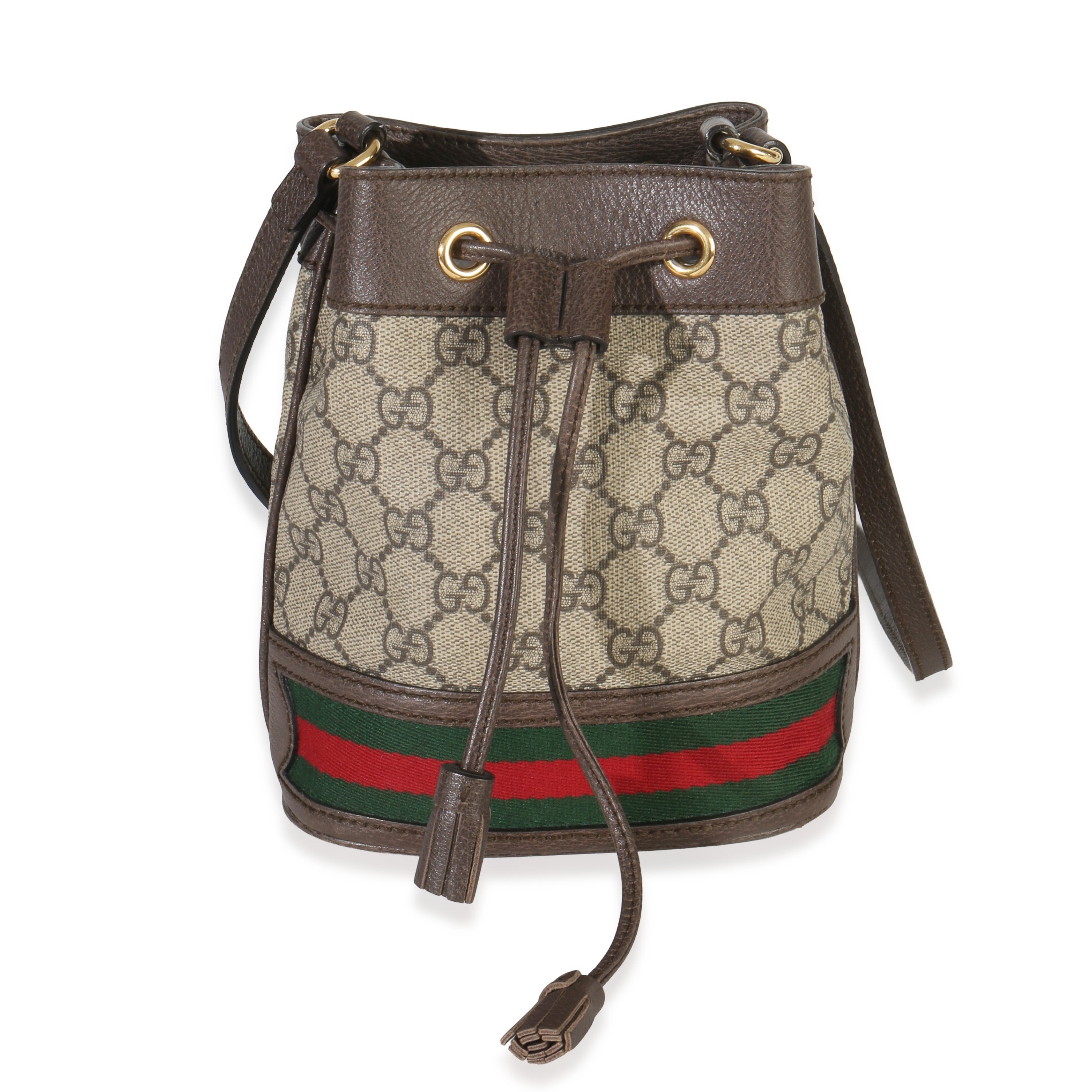 Beige GG Supreme Canvas Ophidia Mini Bucket Bag