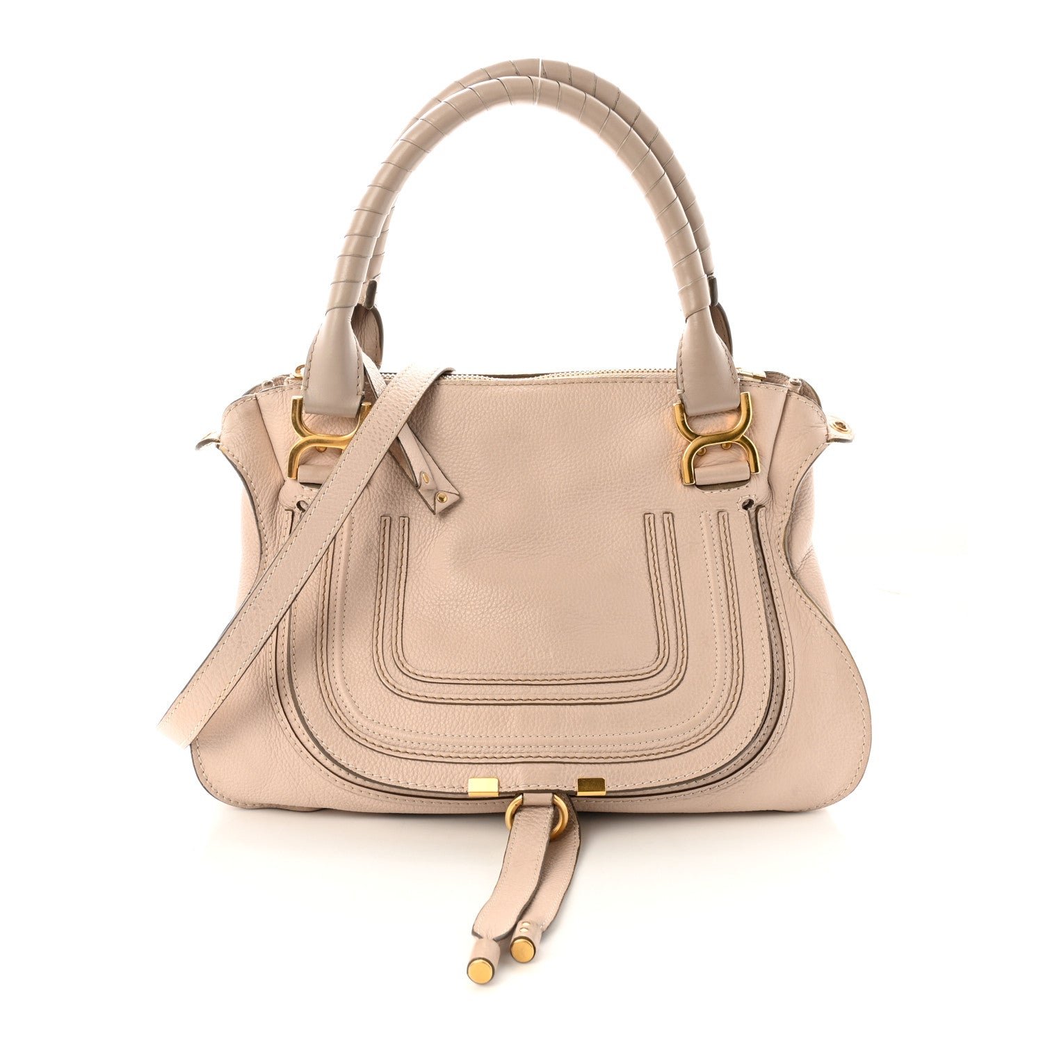 Chloe Calfskin Medium Marcie Satchel Abstract White