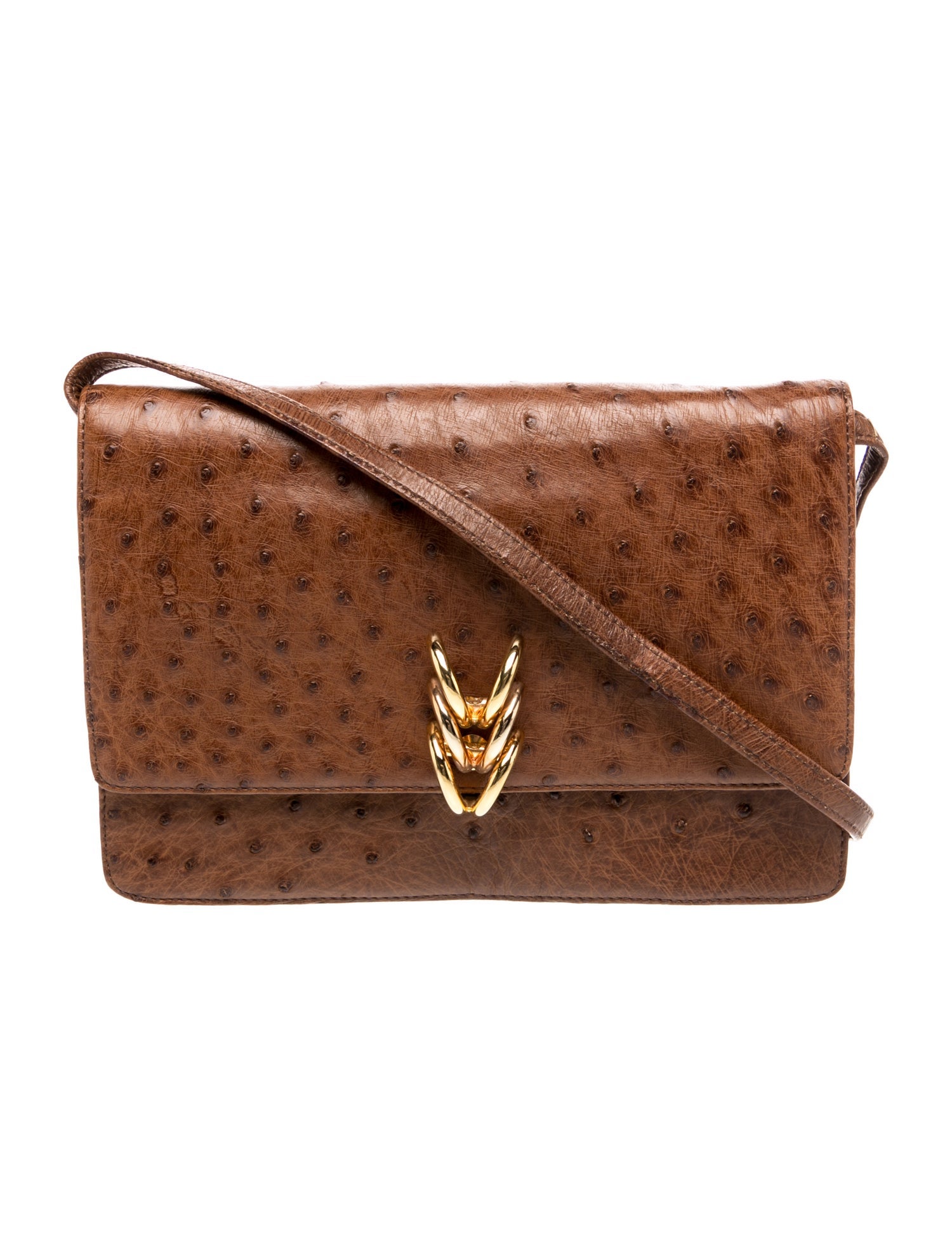 Ostrich Andiamo pouch on strap Vintage