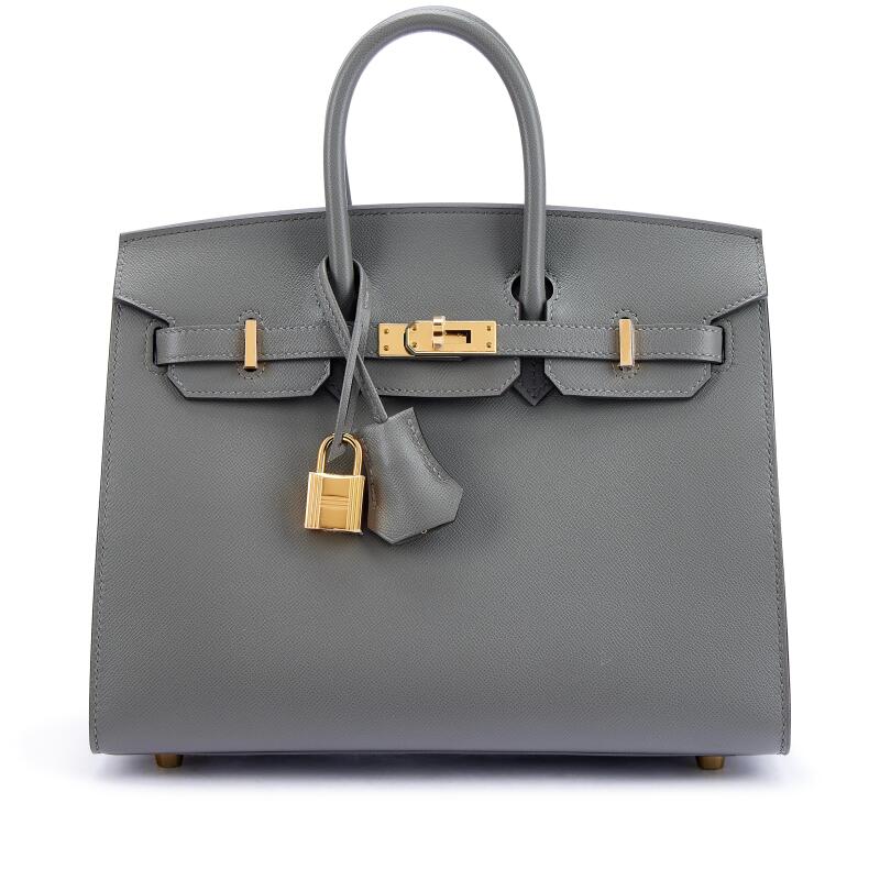 Hermes Gris Meyer Madame Brikin 25 Sellier Gold Hardware, 2024