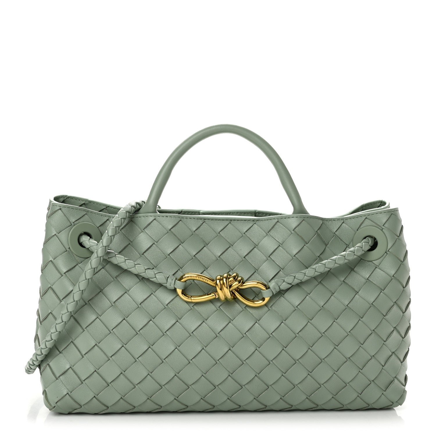 Bottega Veneta Nappa Intrecciato Small East West Andiamo Shoulder Bag New Sauge
