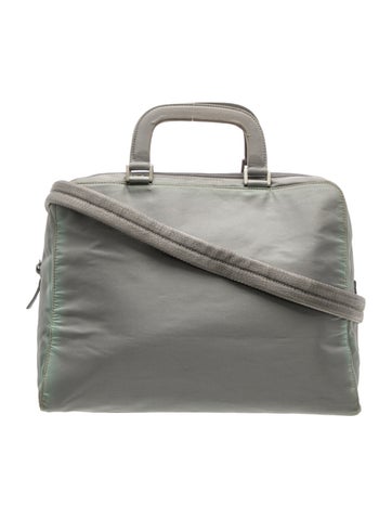 Enameled Metal Triangle Top Handle Bag