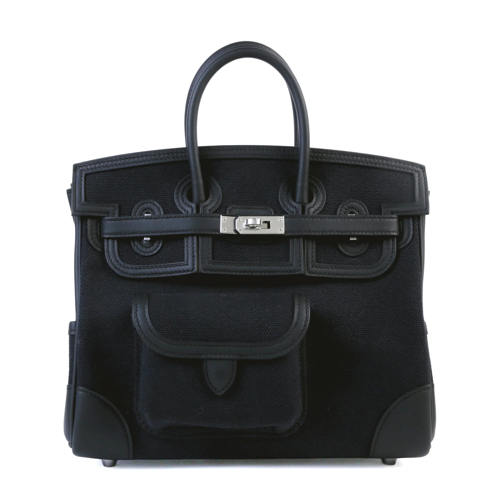Brand New ( Rank N ) HERMÈS Limited Edition Birkin Cargo 25 Noir (89) Toile Goeland canvas Swift Palladium hardware G (2026)